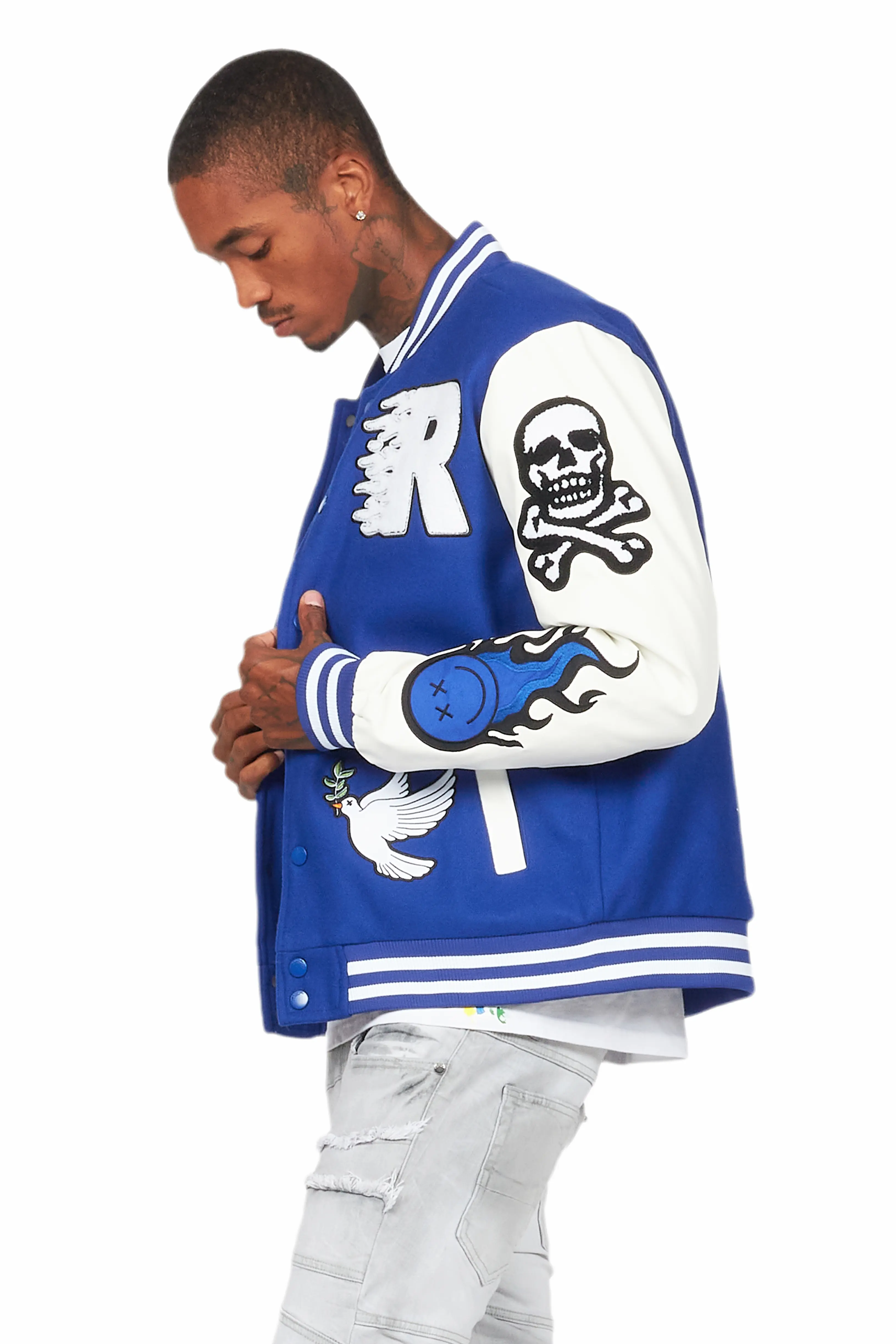 Leaner Royal Blue Bomber Jacket - Image 9