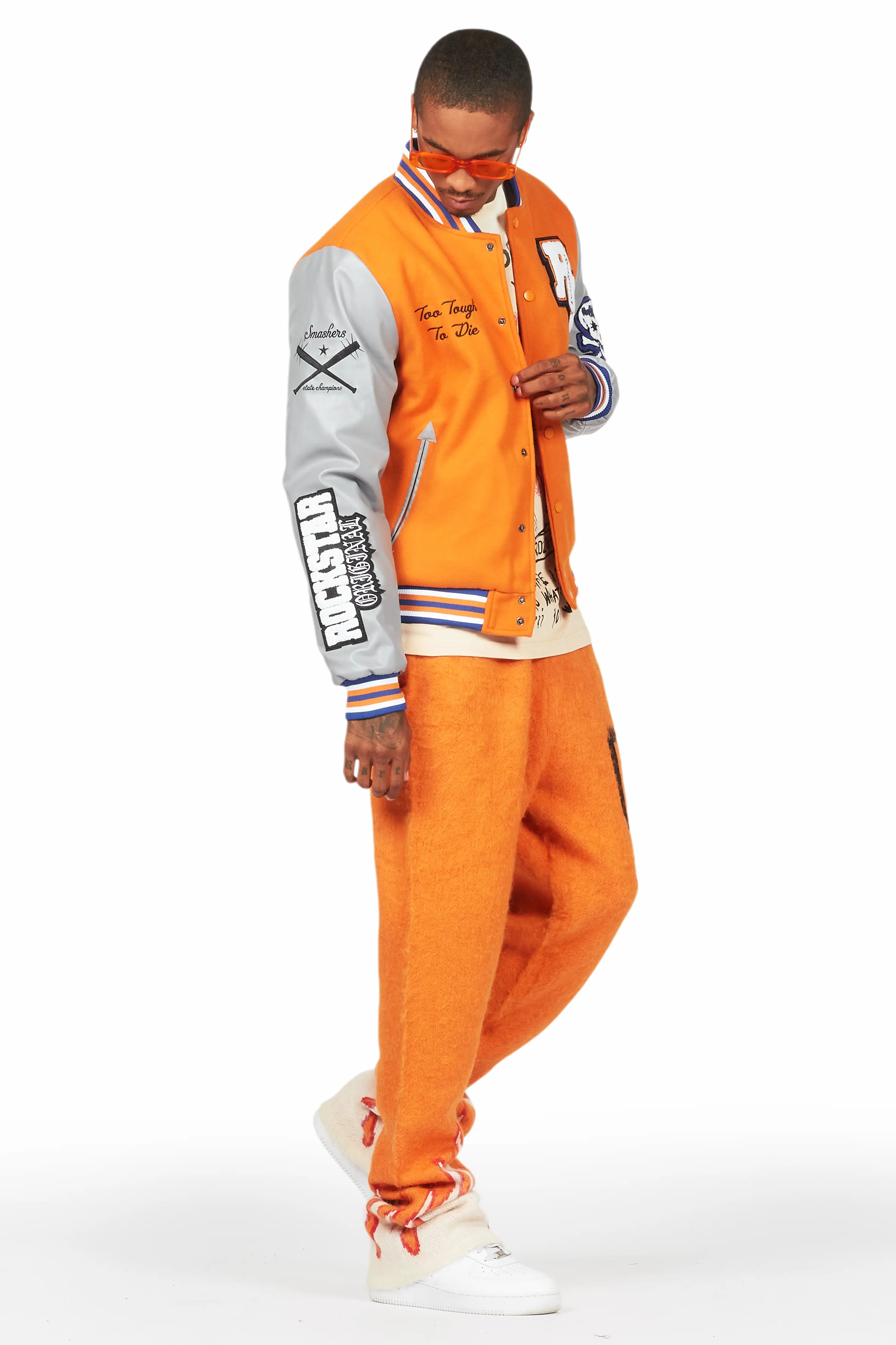 Shexter Orange Varsity Jacket - Image 4