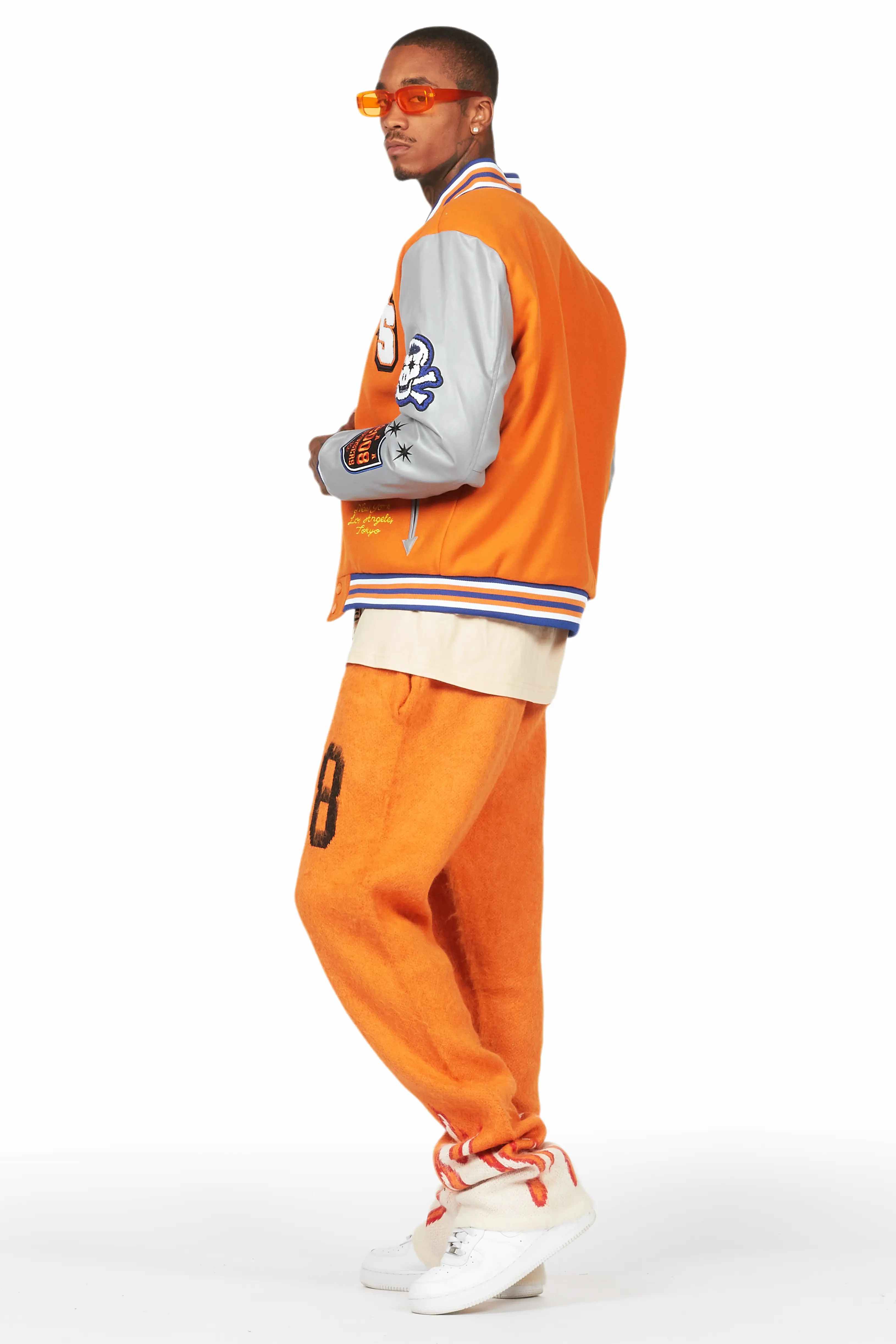 Shexter Orange Varsity Jacket - Image 6