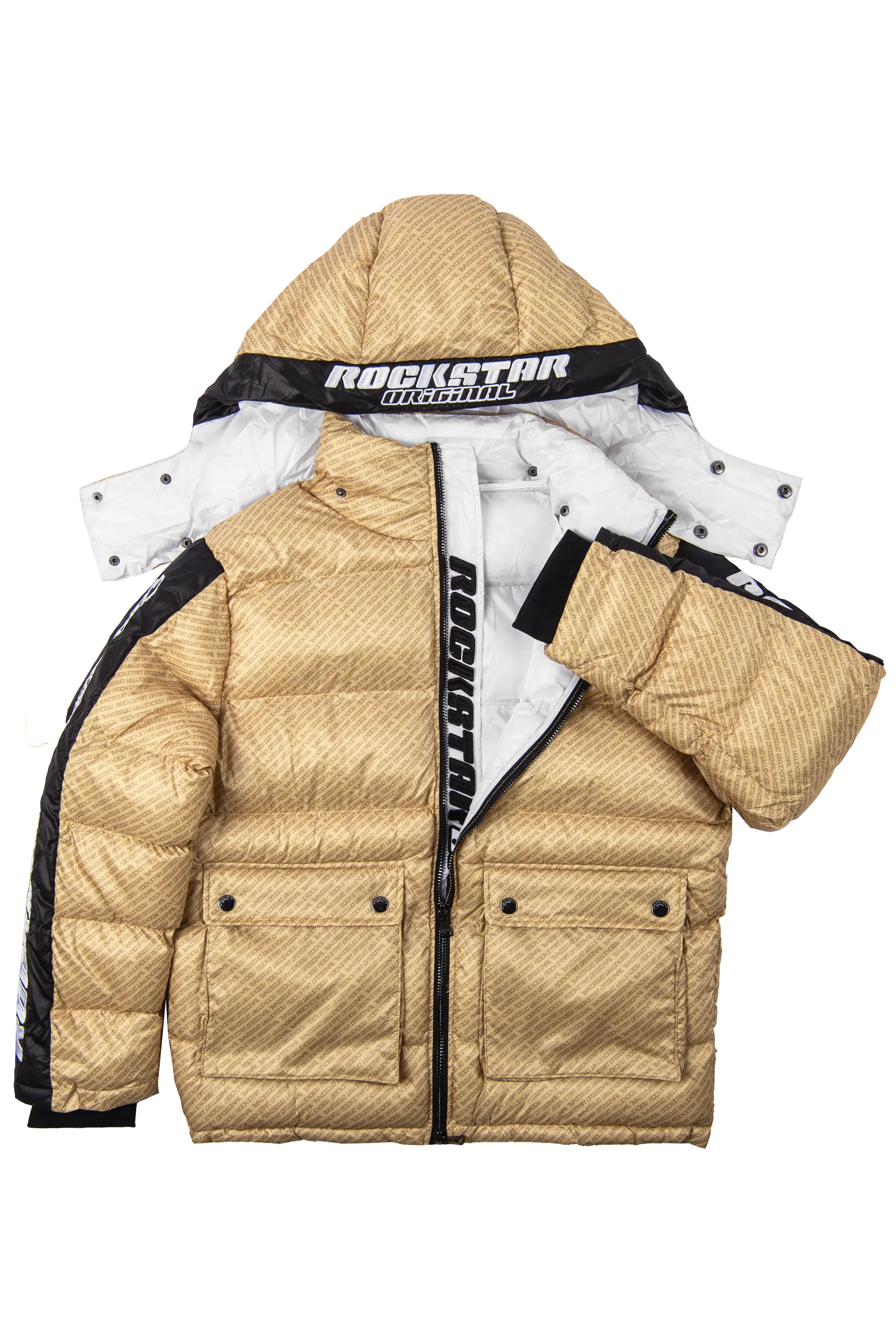 Bryson Puffer Jacket- Beige - Image 2