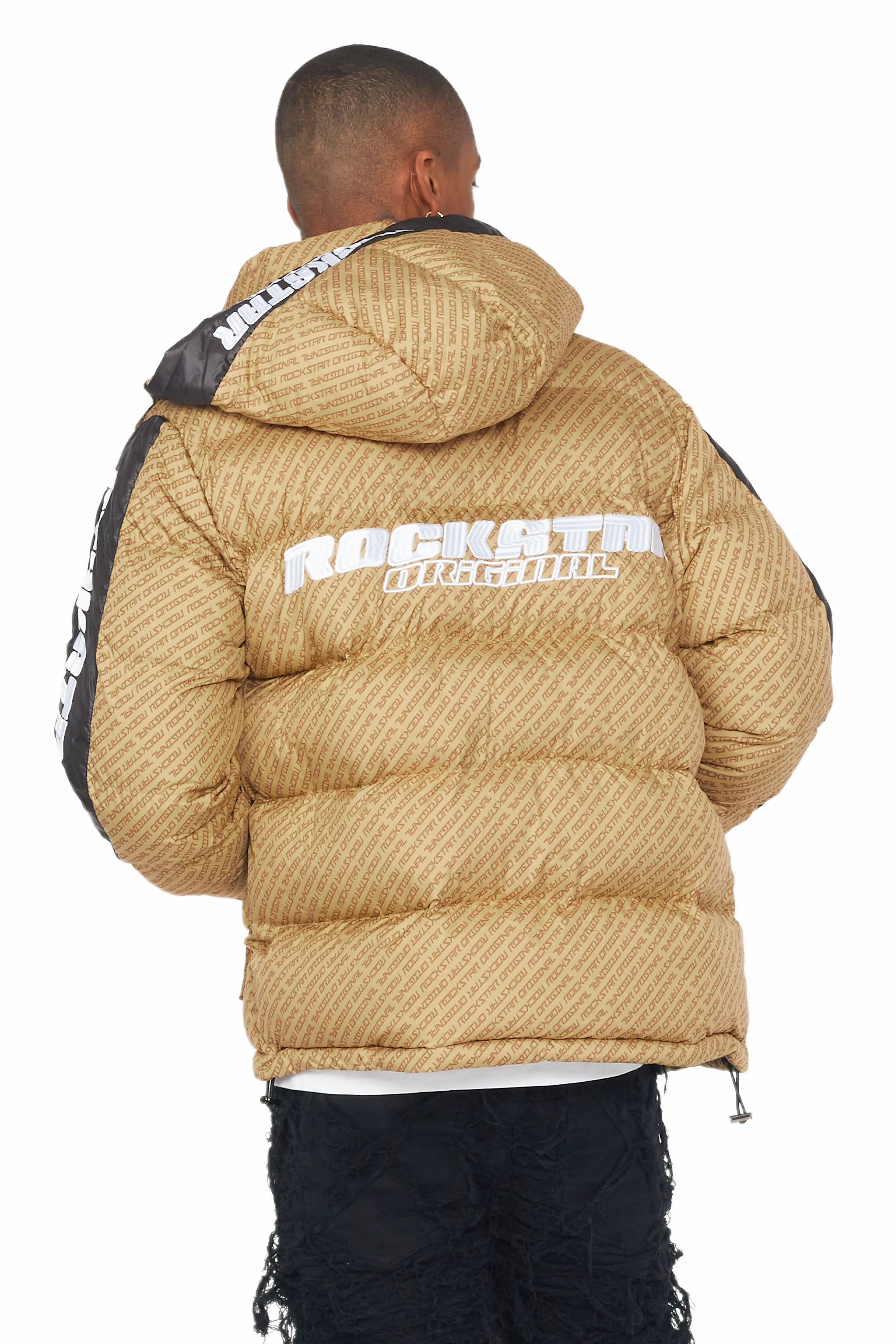 Bryson Puffer Jacket- Beige - Image 7