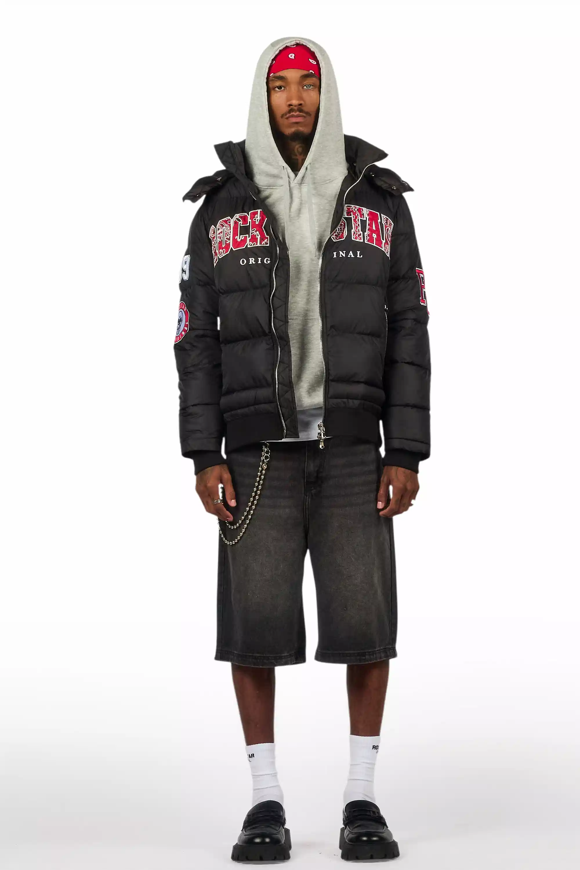 Bronx Black Heavy Puffer Jacket - Image 2