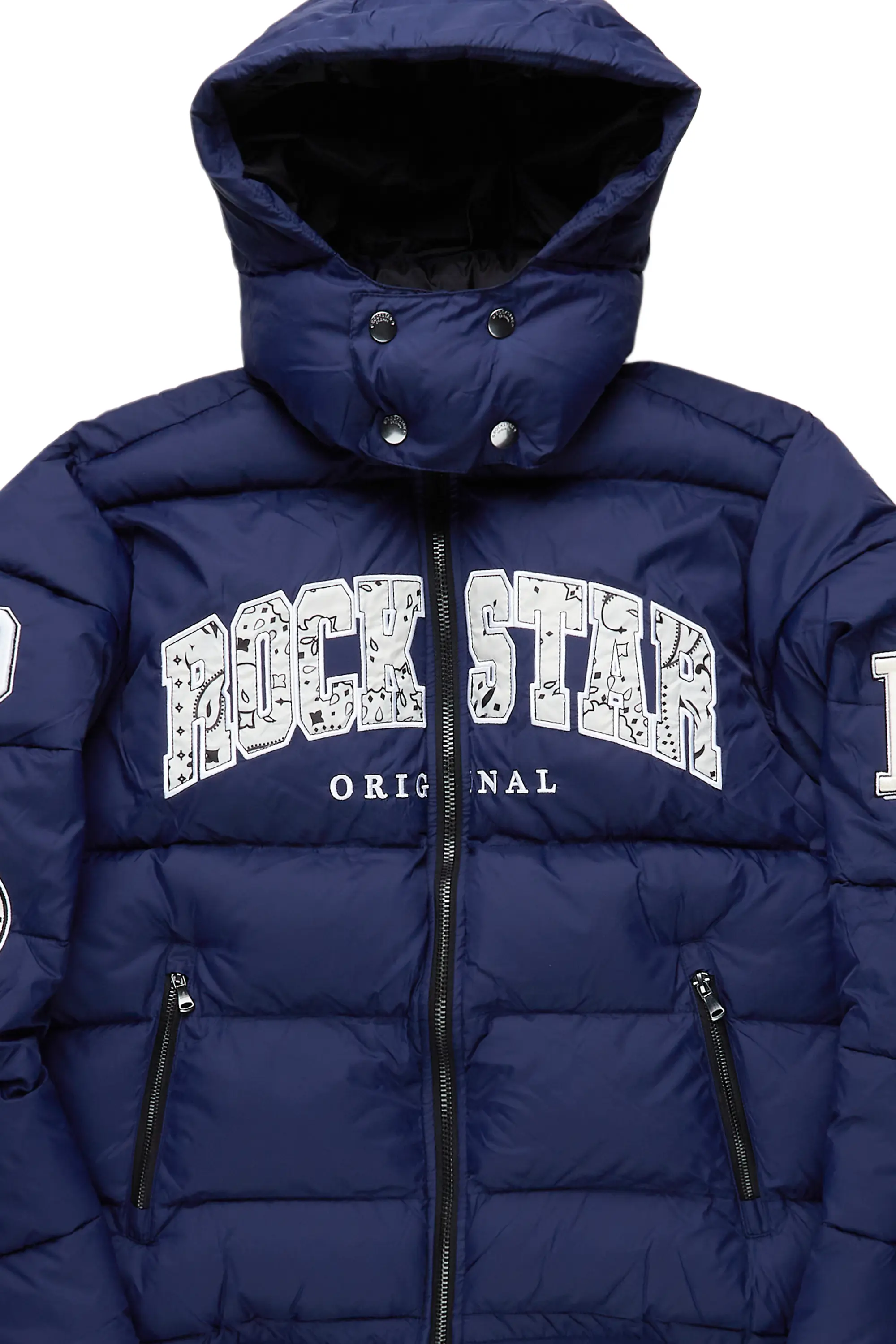 Bronx Navy Heavy Puffer Jacket - Image 7