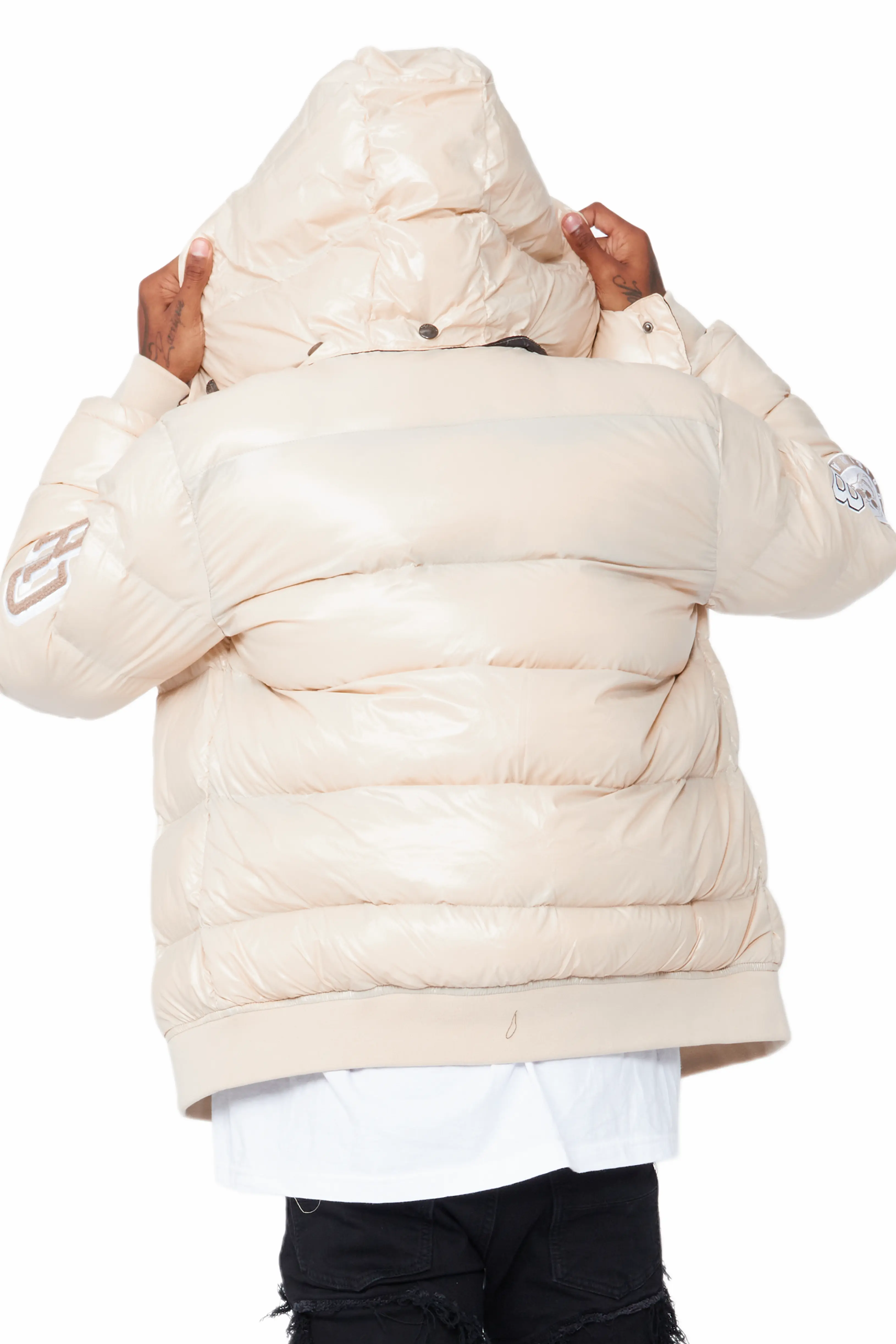 Cortland Beige Heavy Puffer Jacket - Image 8