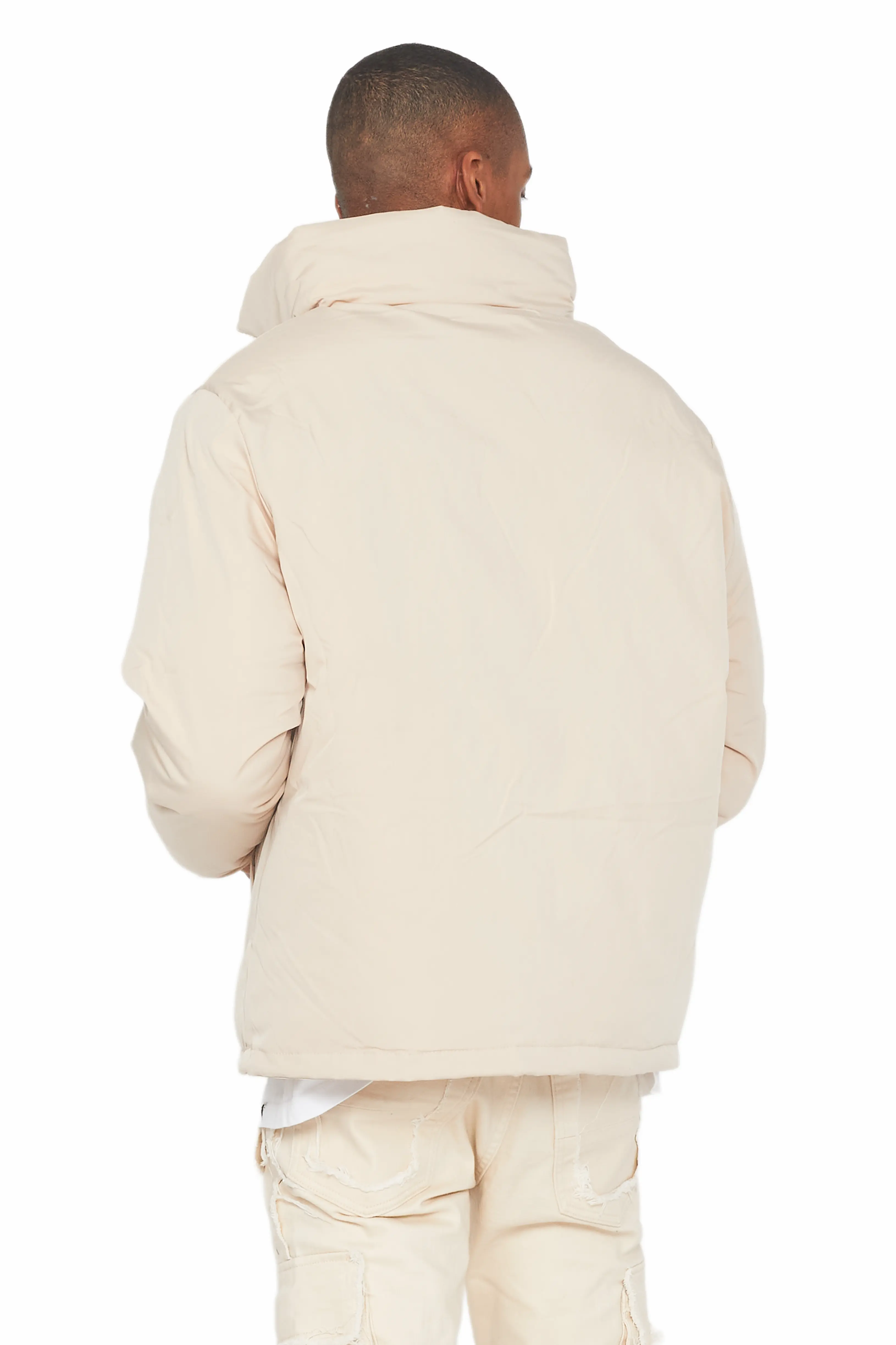 Jon Beige Puffer Jacket - Image 4