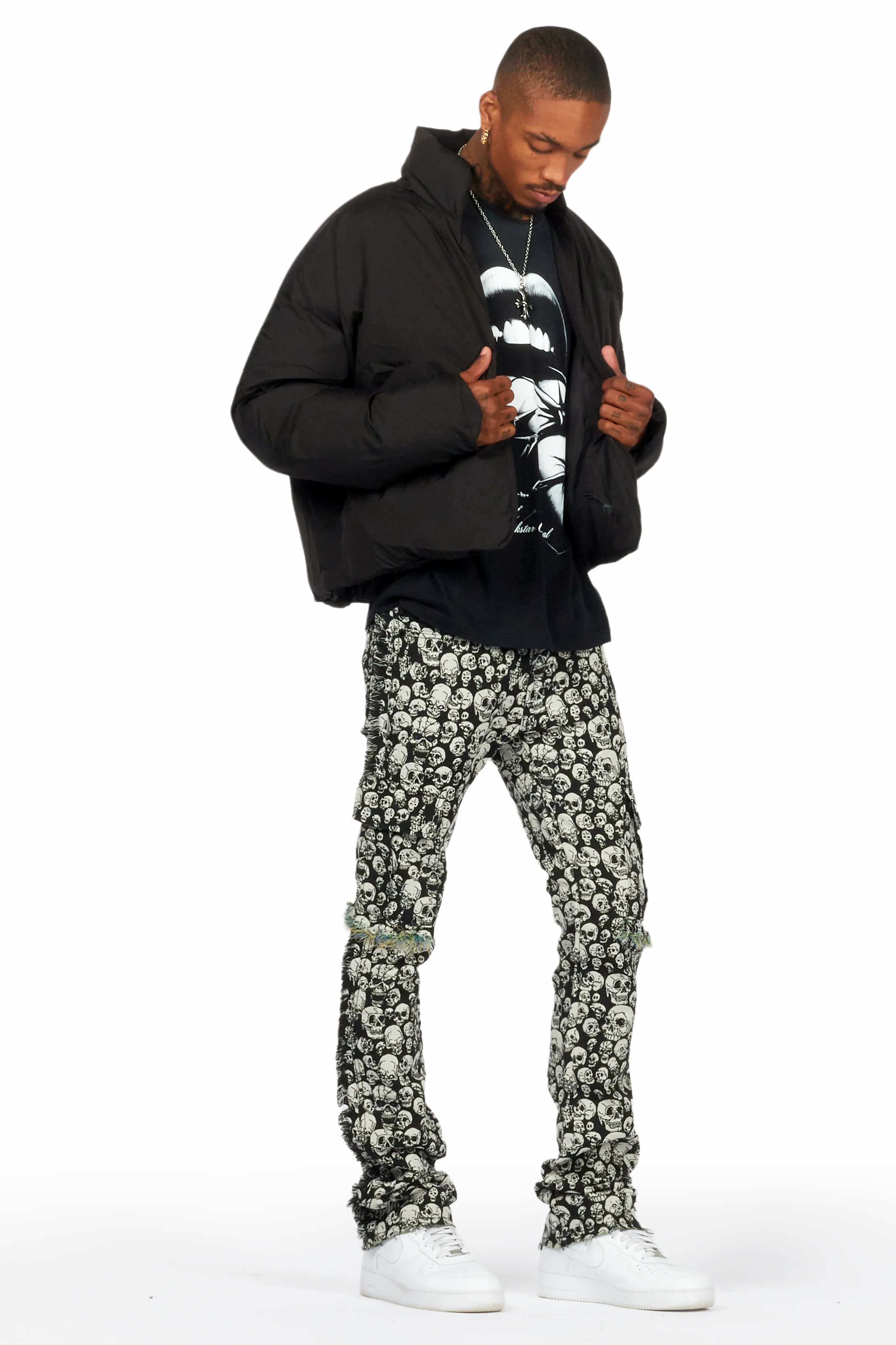 Damien Black Puffer Jacket - Image 4