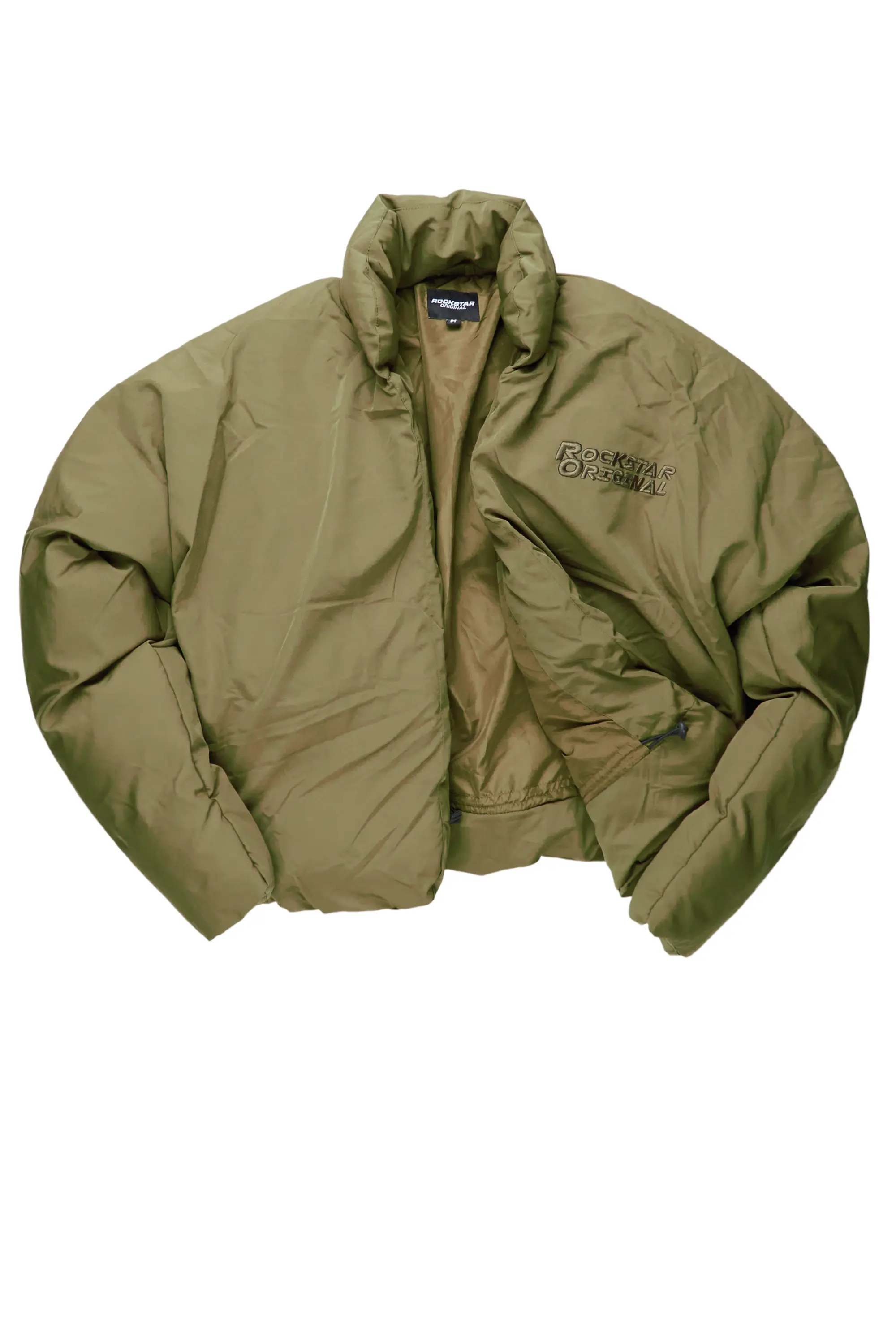 Damien Olive Puffer Jacket - Image 3