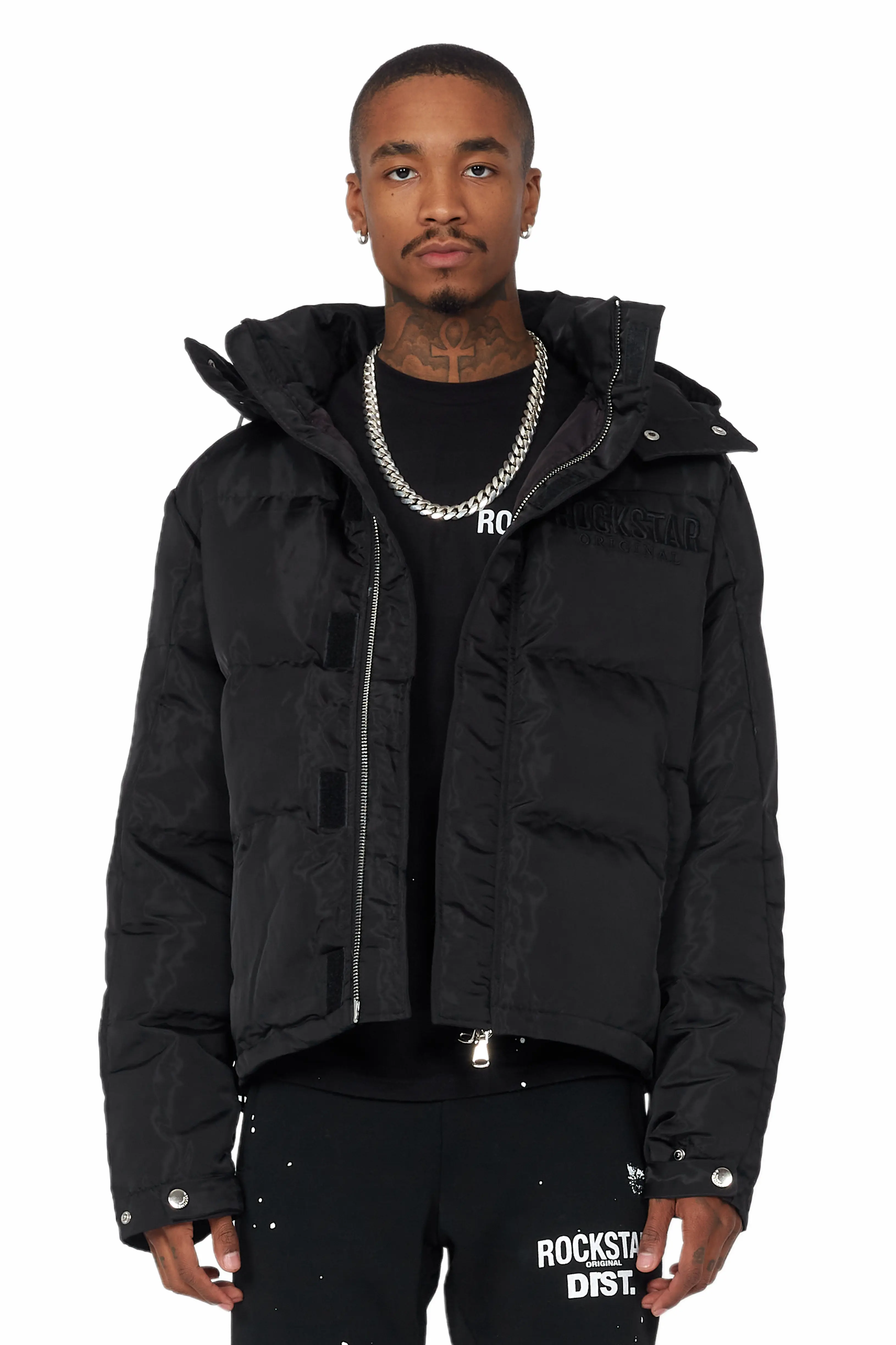 Brynn Black Puffer Jacket - Image 2
