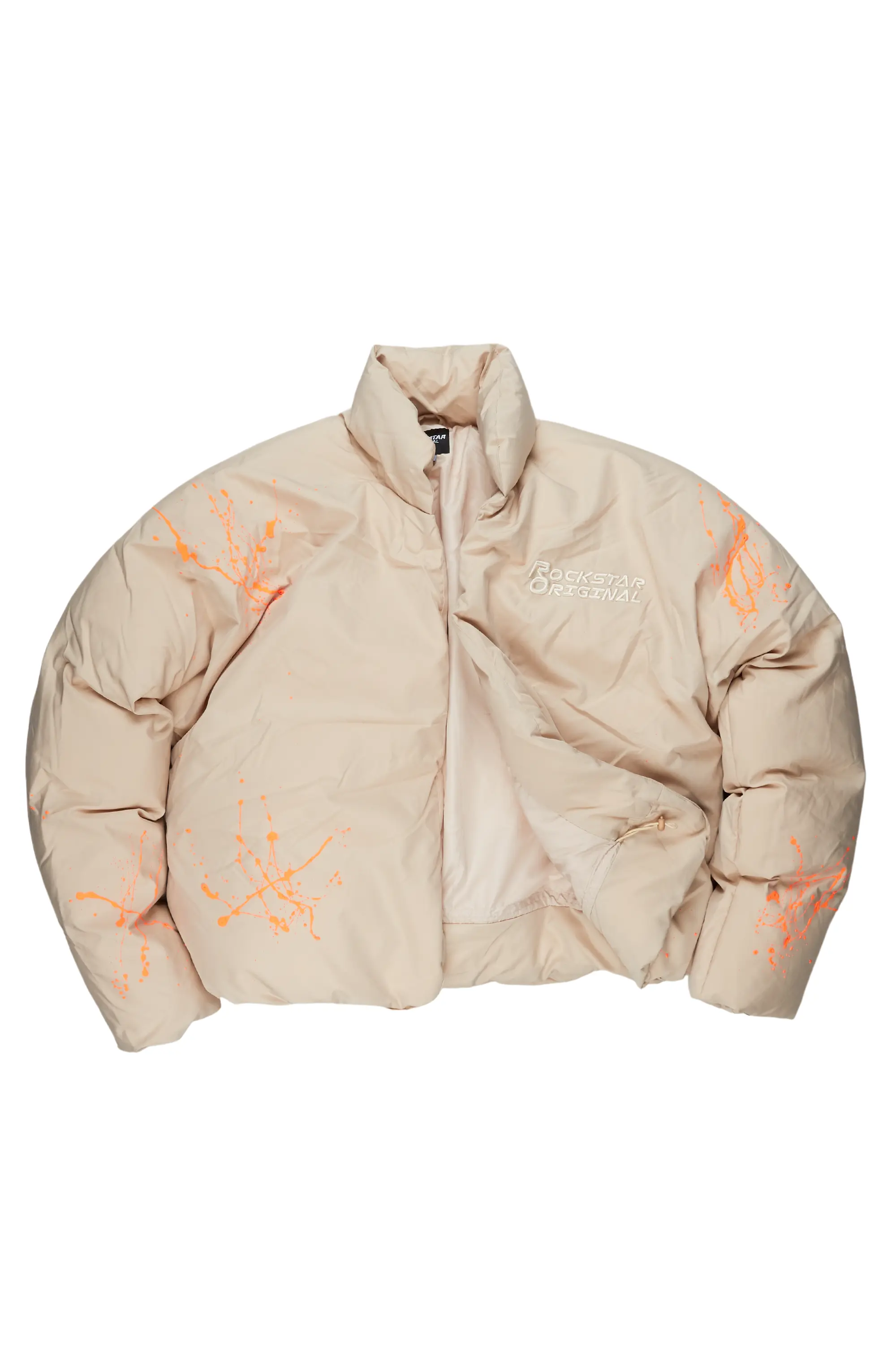 Rabbie Beige/Orange Puffer Jacket - Image 3