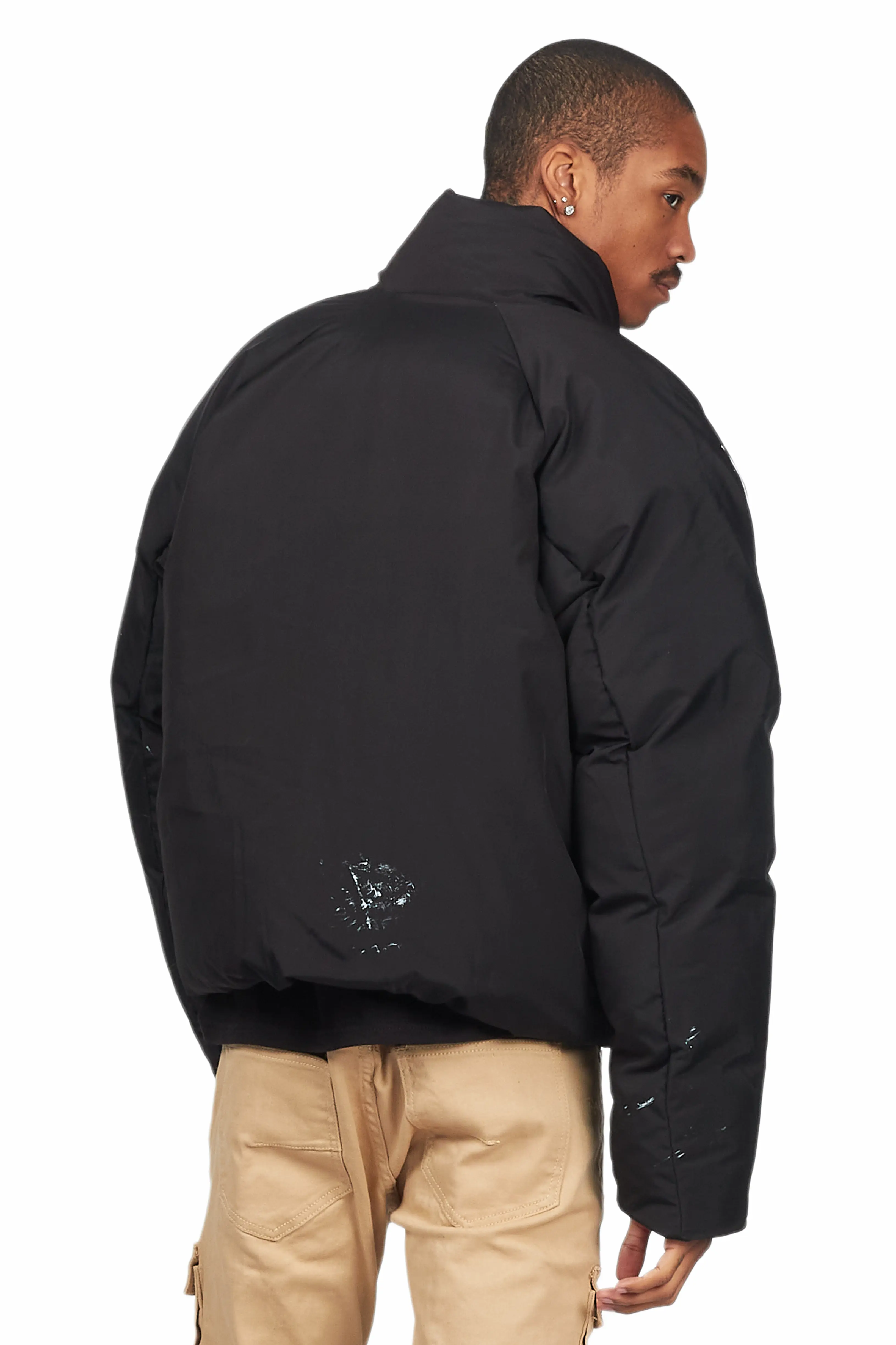 Rabbie Black/White Puffer Jacket - Image 7