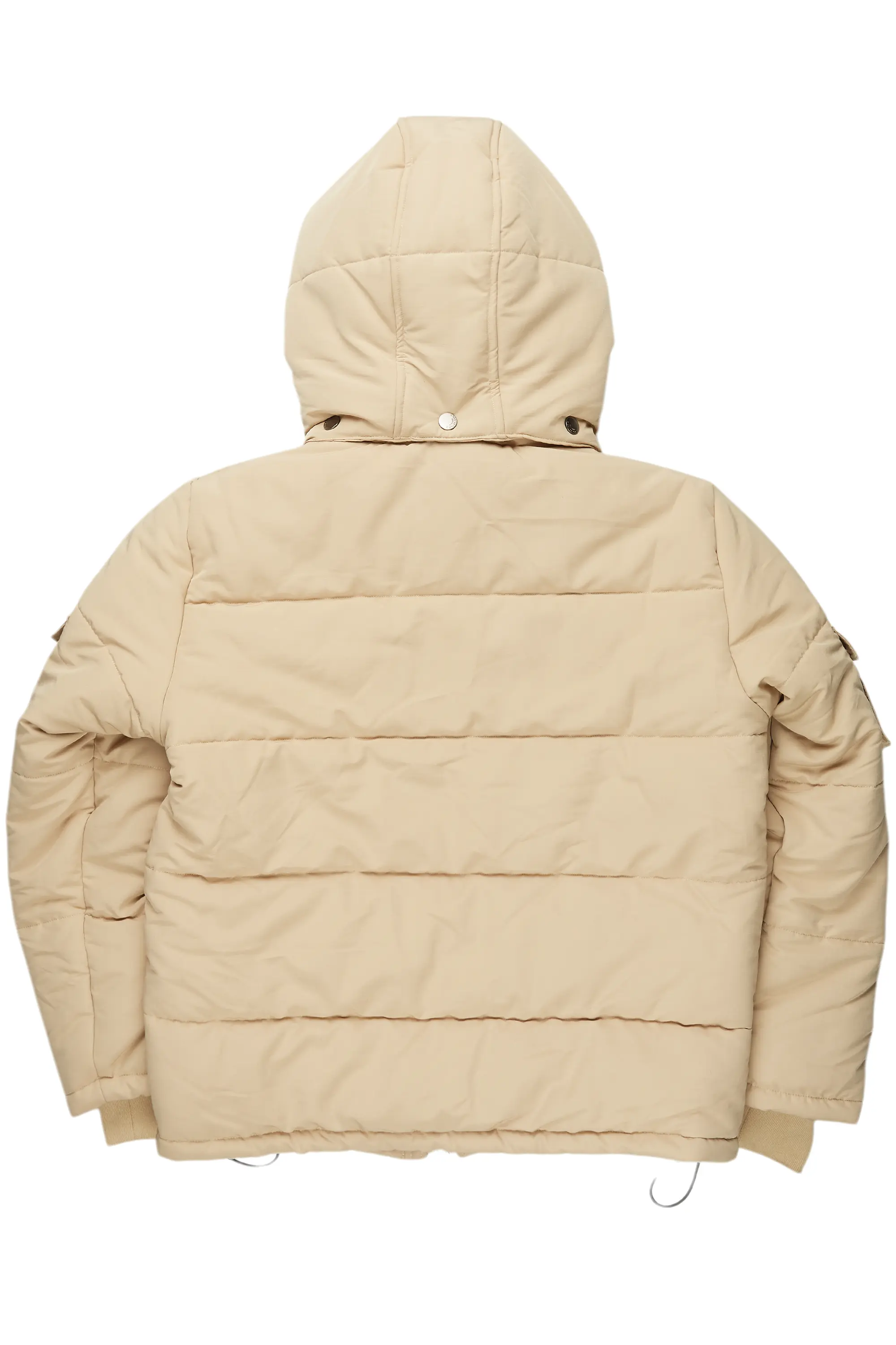 Adley Beige Utility Puffer Jacket - Image 8