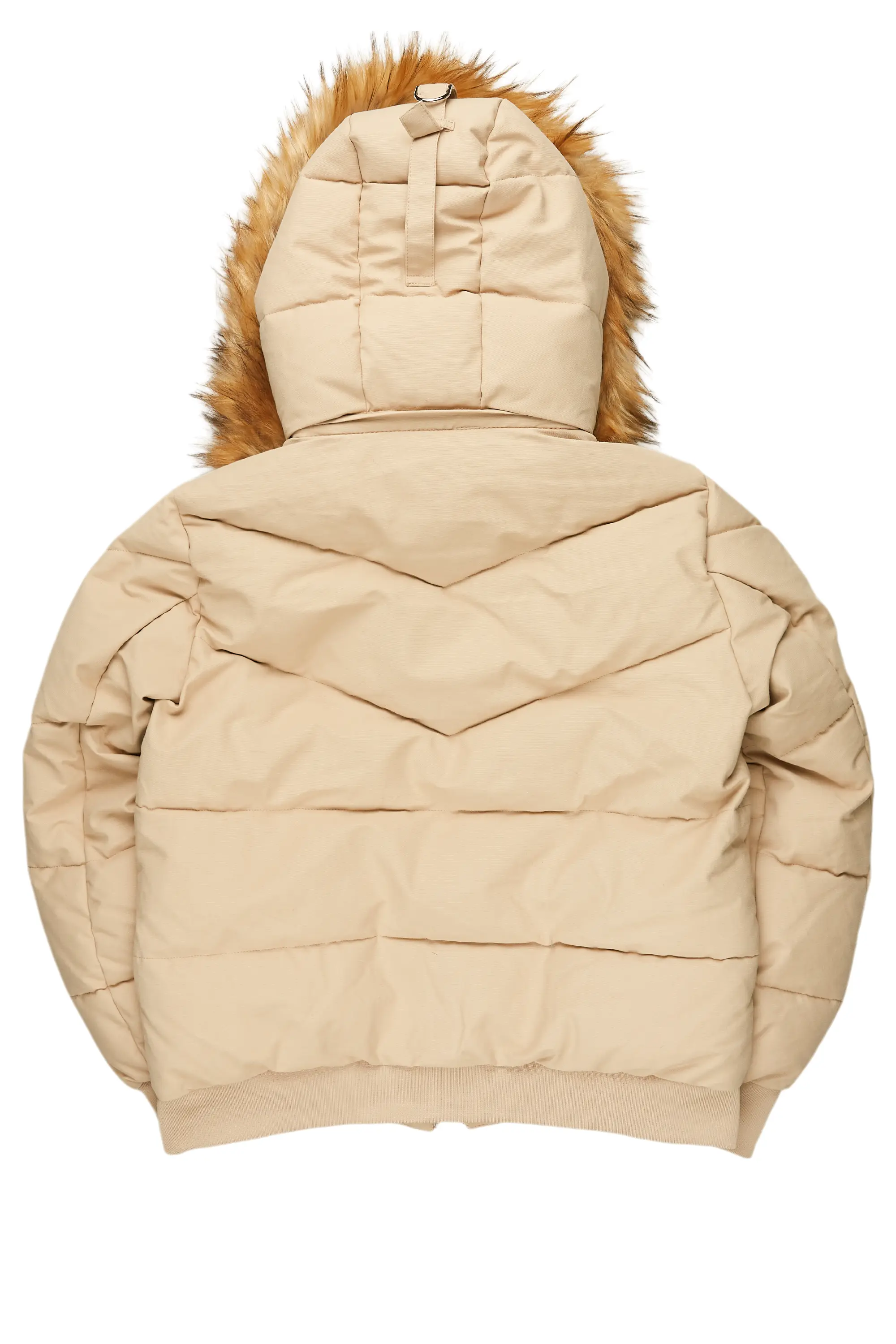 Langston Beige Puffer Jacket with Fur Hood - Image 13