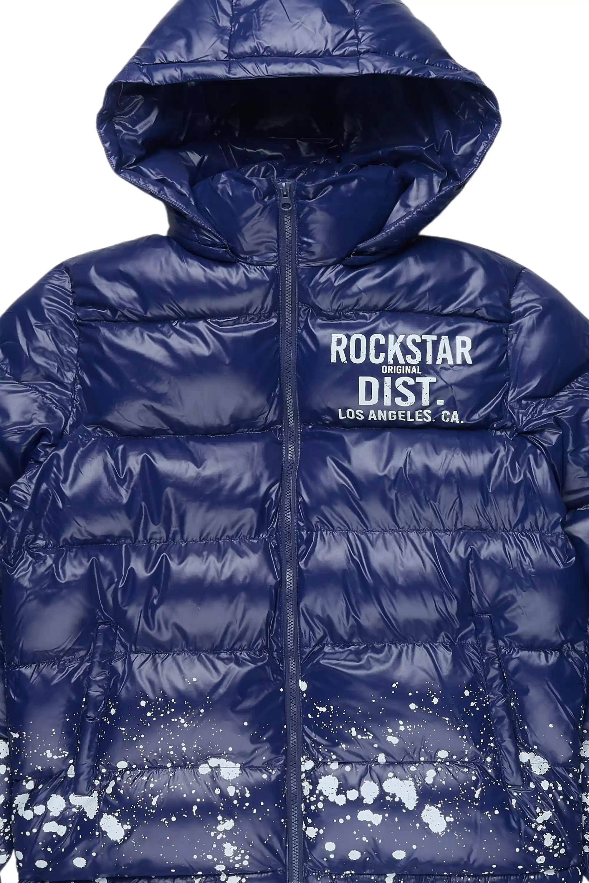 Raffer Navy Heavy Puffer Jacket - Image 6