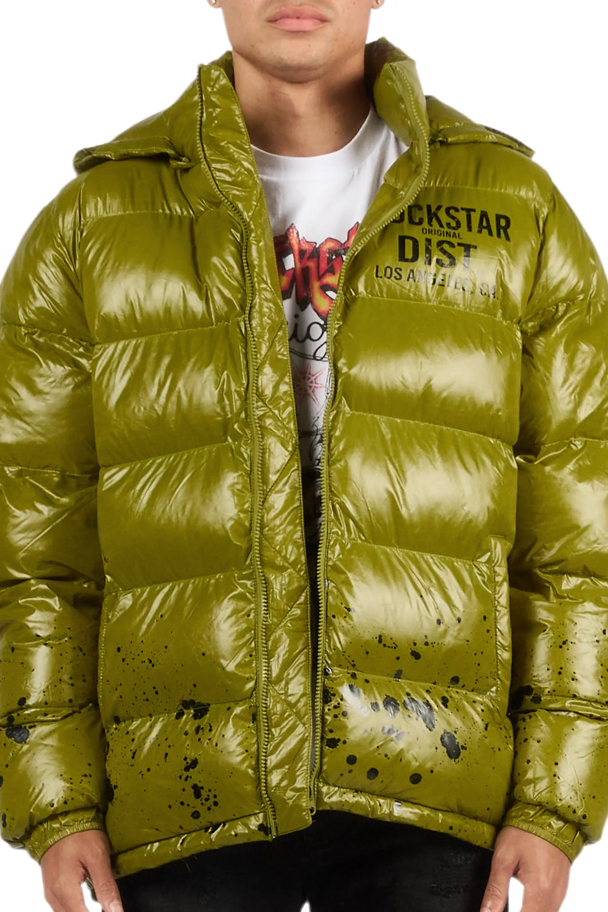 Raffer Olive Heavy Puffer Jacket - Image 9