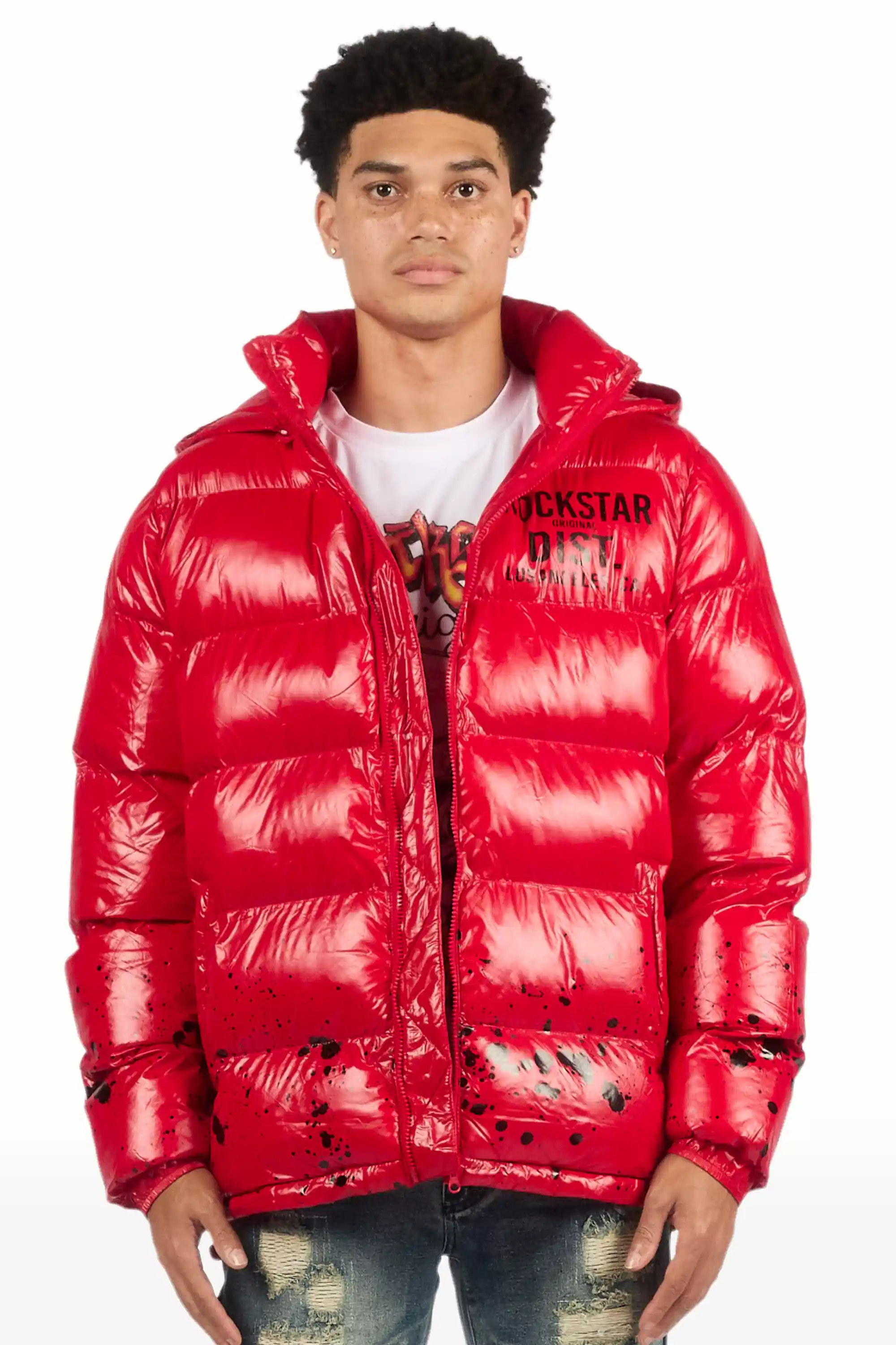 Raffer Red Heavy Puffer Jacket - Image 2