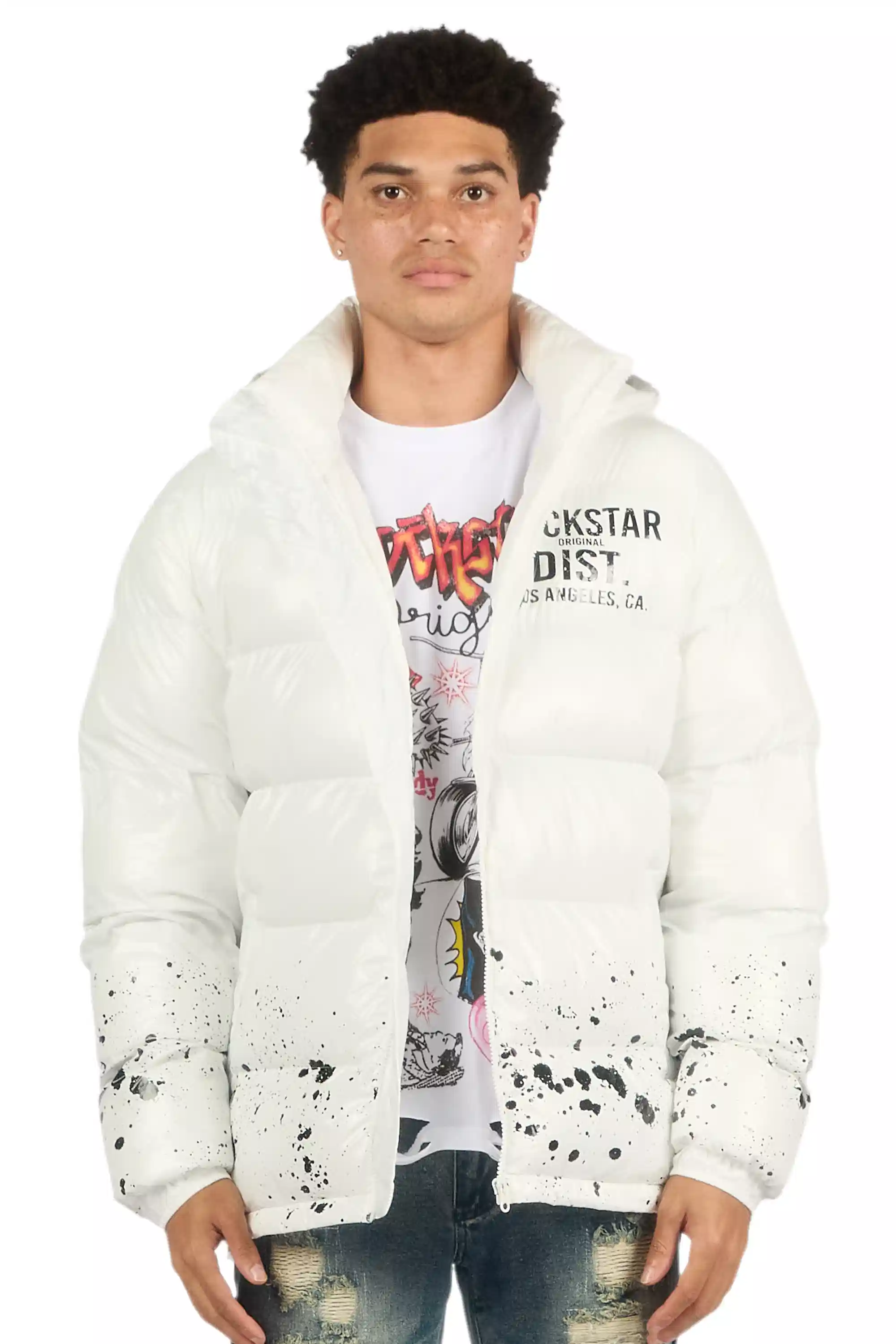 Raffer White Heavy Puffer Jacket - Image 2