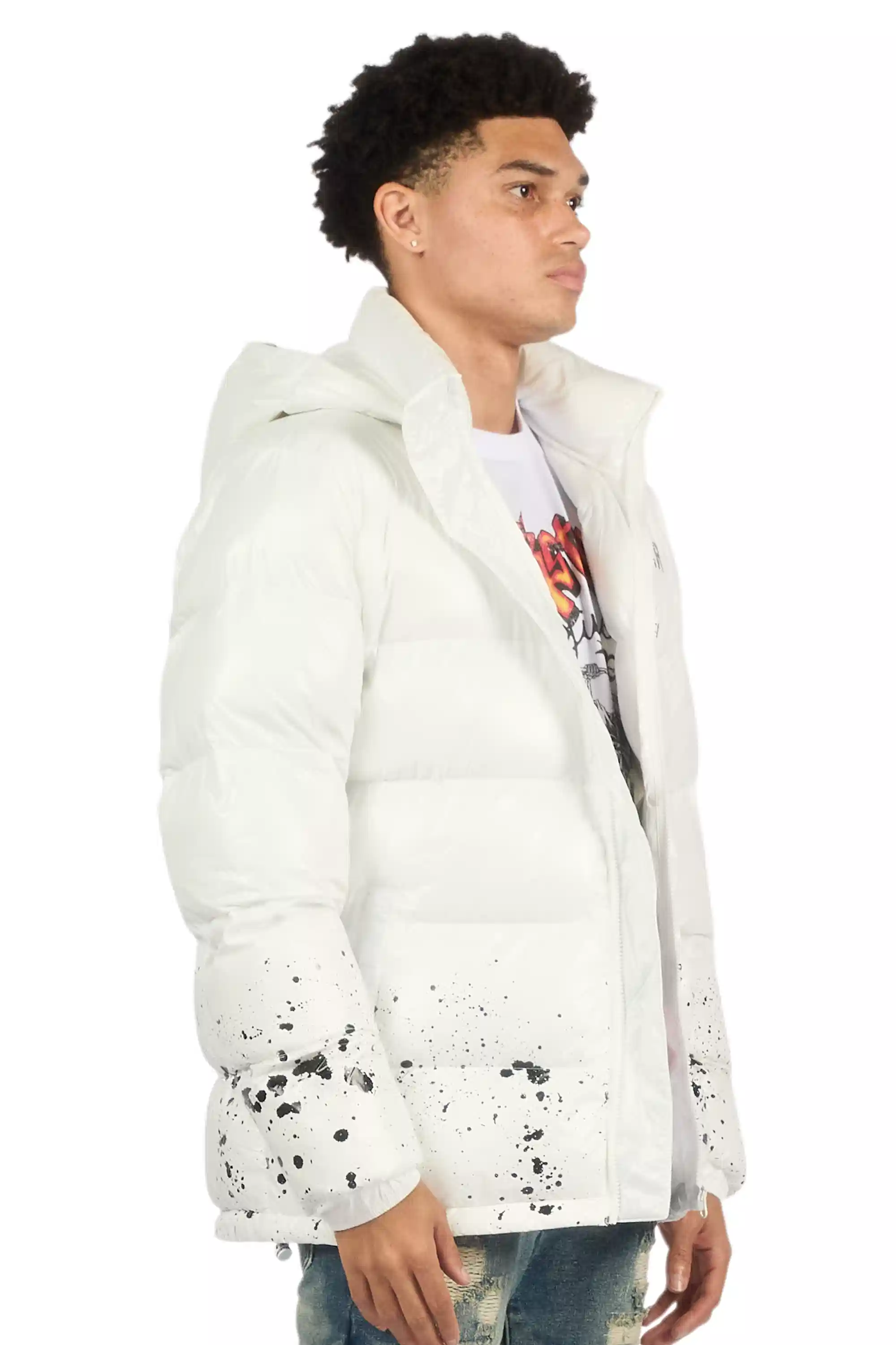Raffer White Heavy Puffer Jacket - Image 4