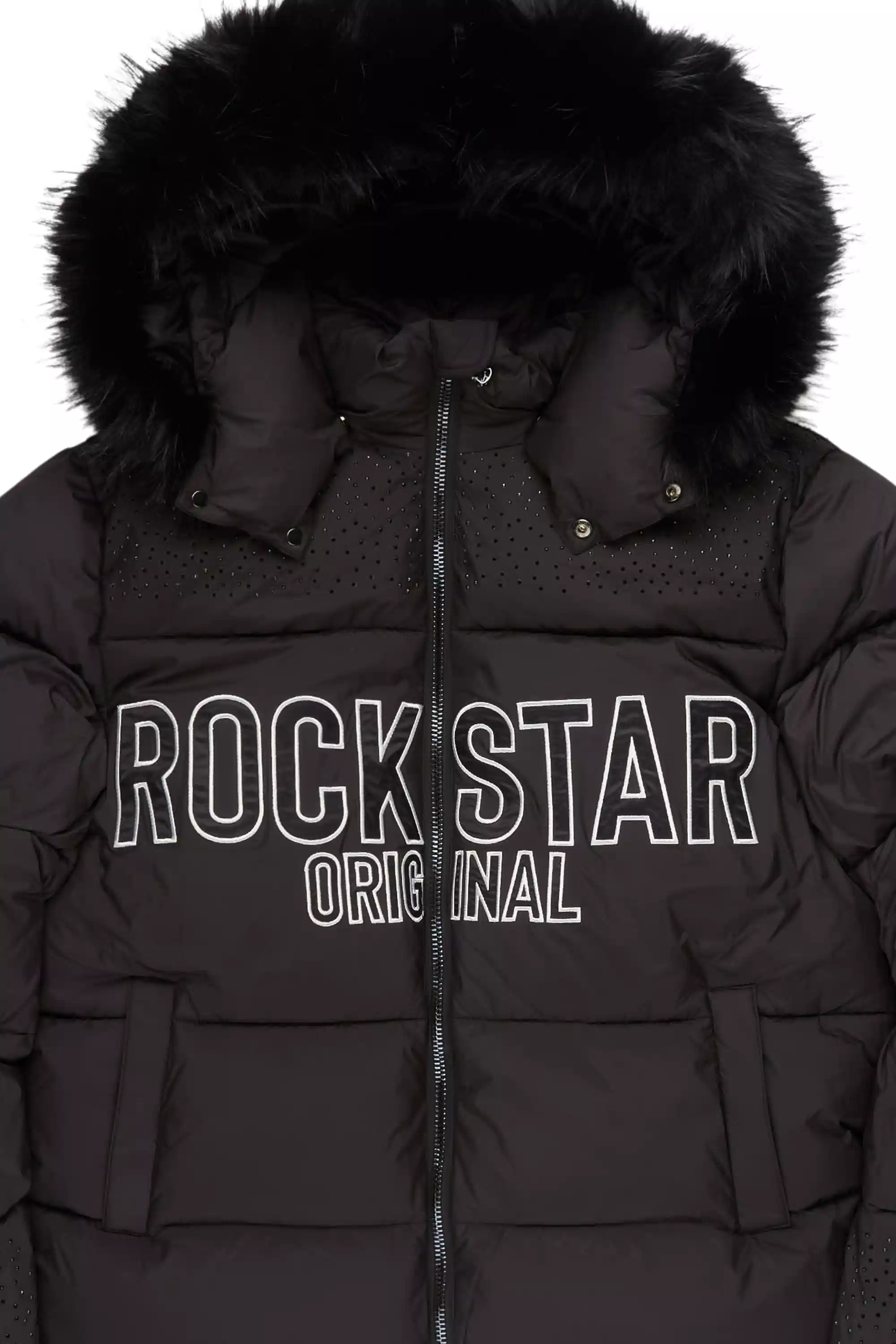 Glacier Black Rhinestone Puffer Jacket - Image 7