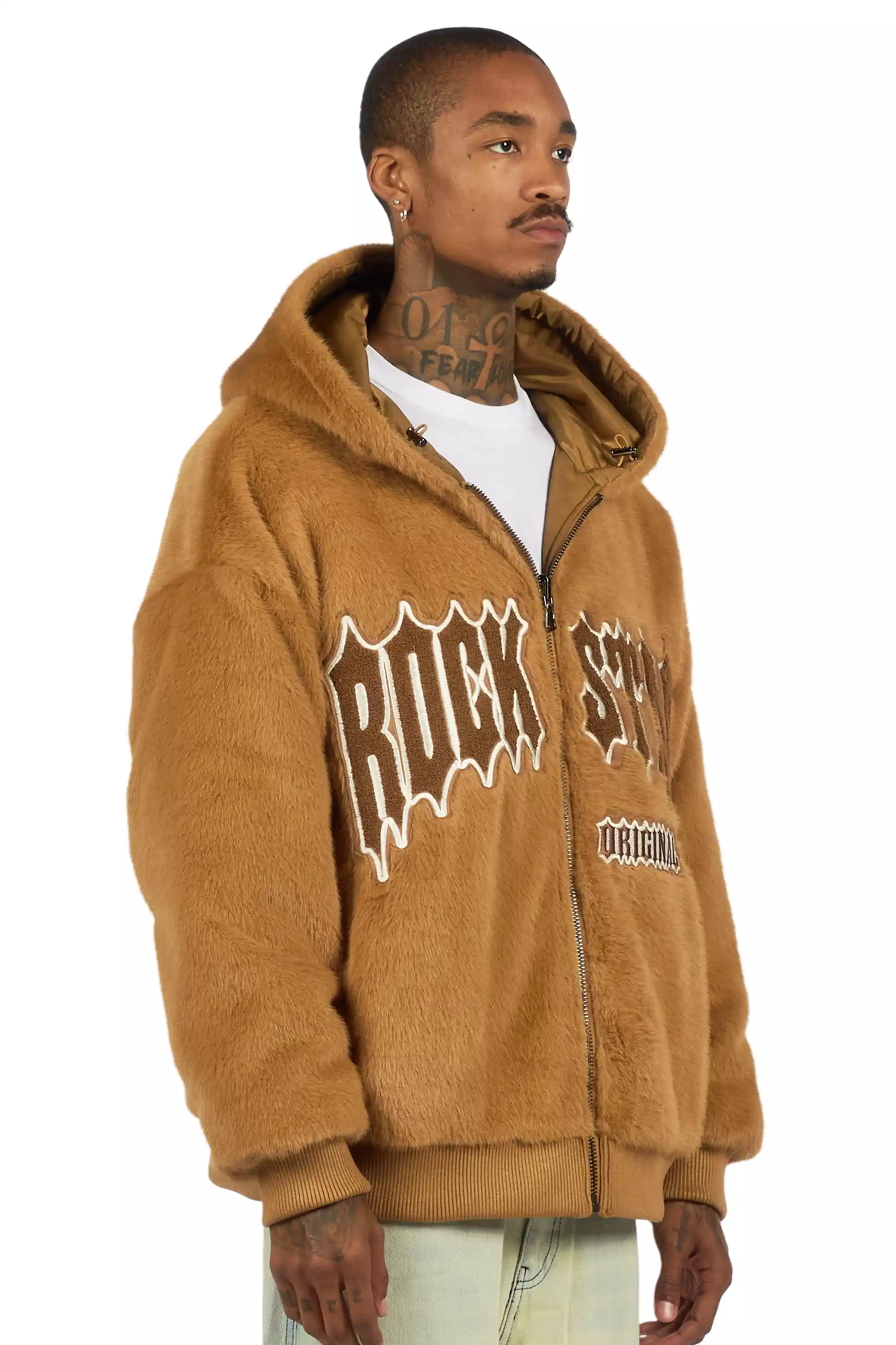 Iceevil Brown Fur Jacket - Image 4