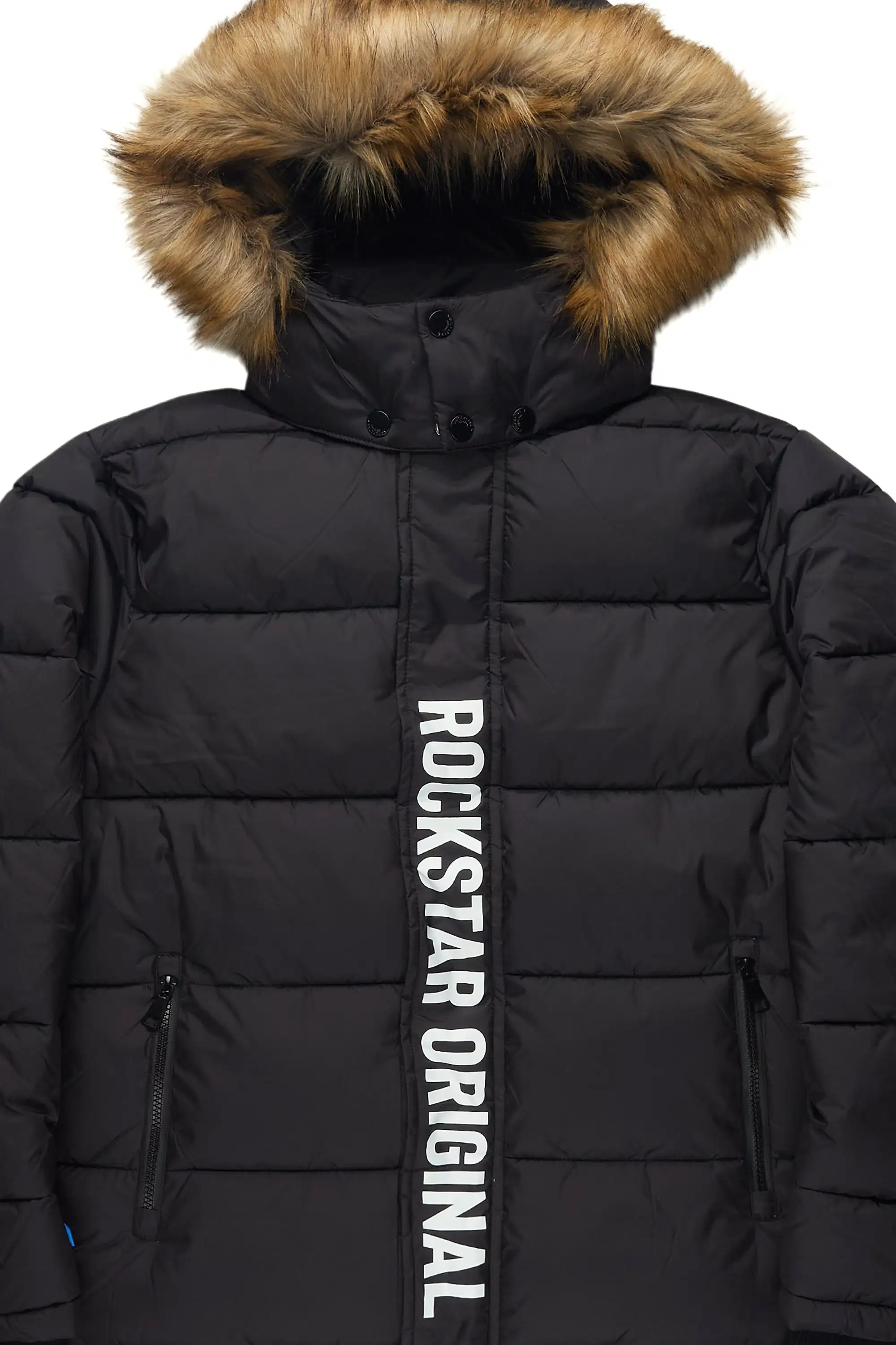 Frostbite Black/Brown Puffer Jacket - Image 7