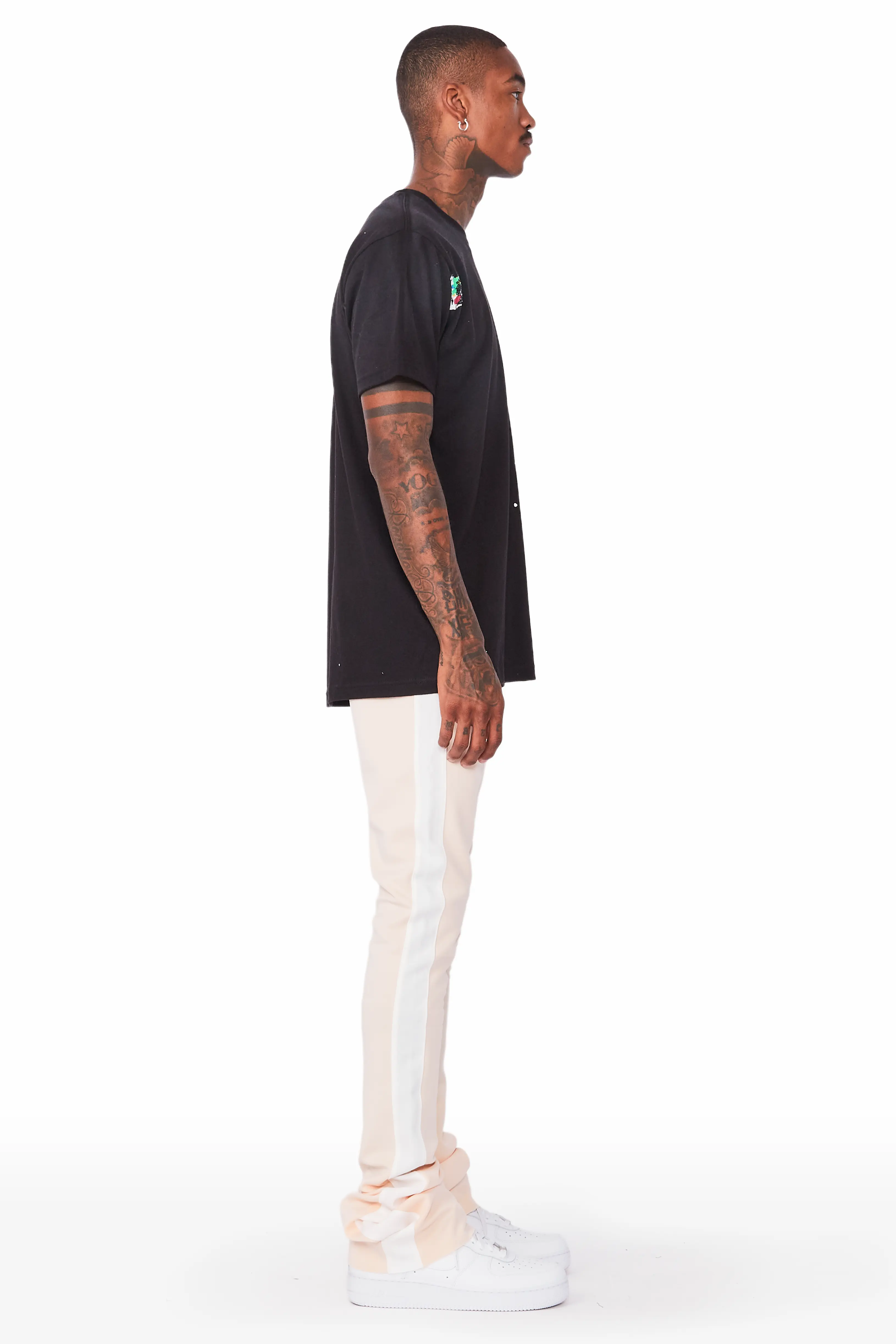 Landry Beige Super Stacked Track Pant - Image 3