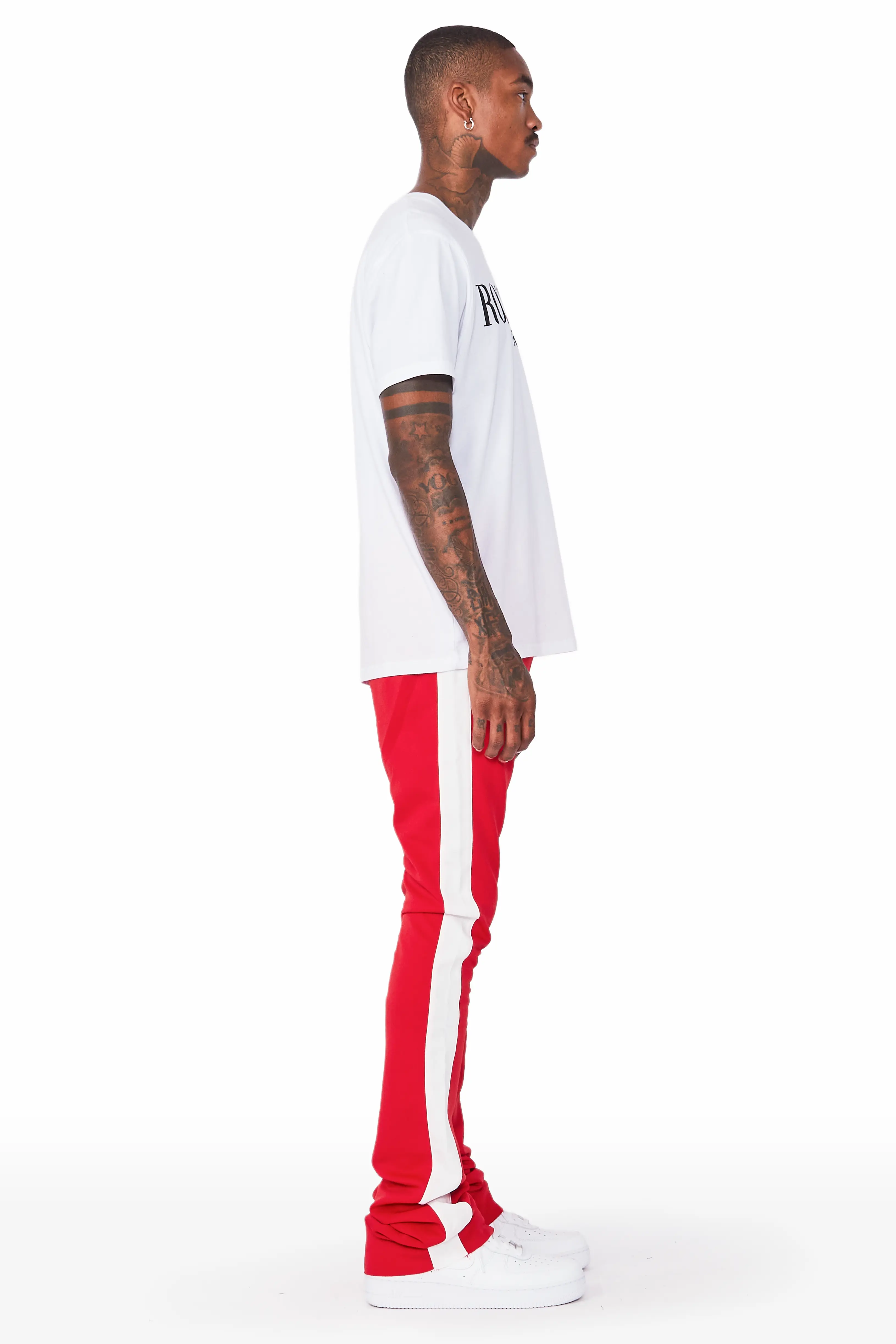 Landry Red Super Stacked Track Pant - Image 4