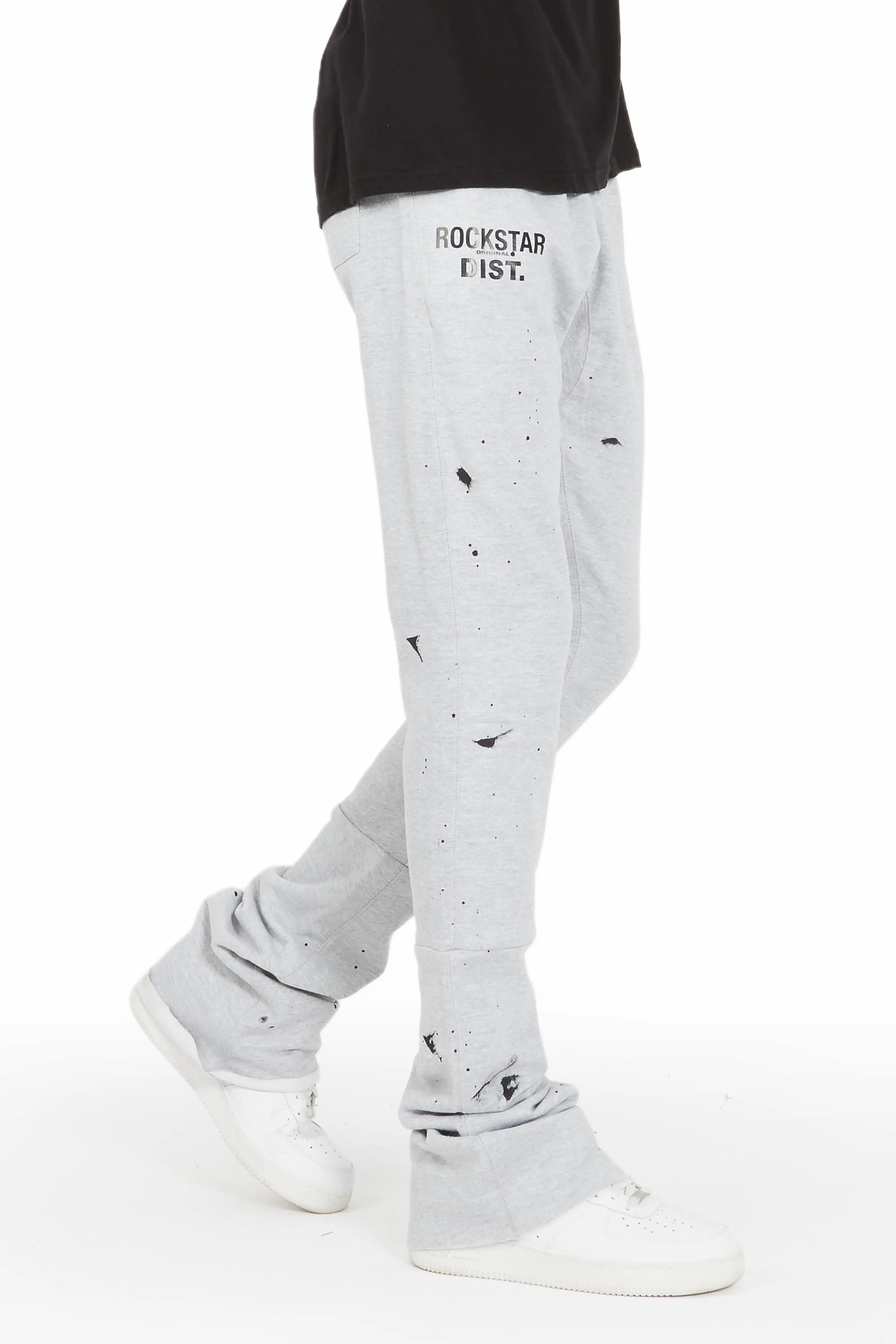 Farlee Heather Grey Super Stacked Flare Pants