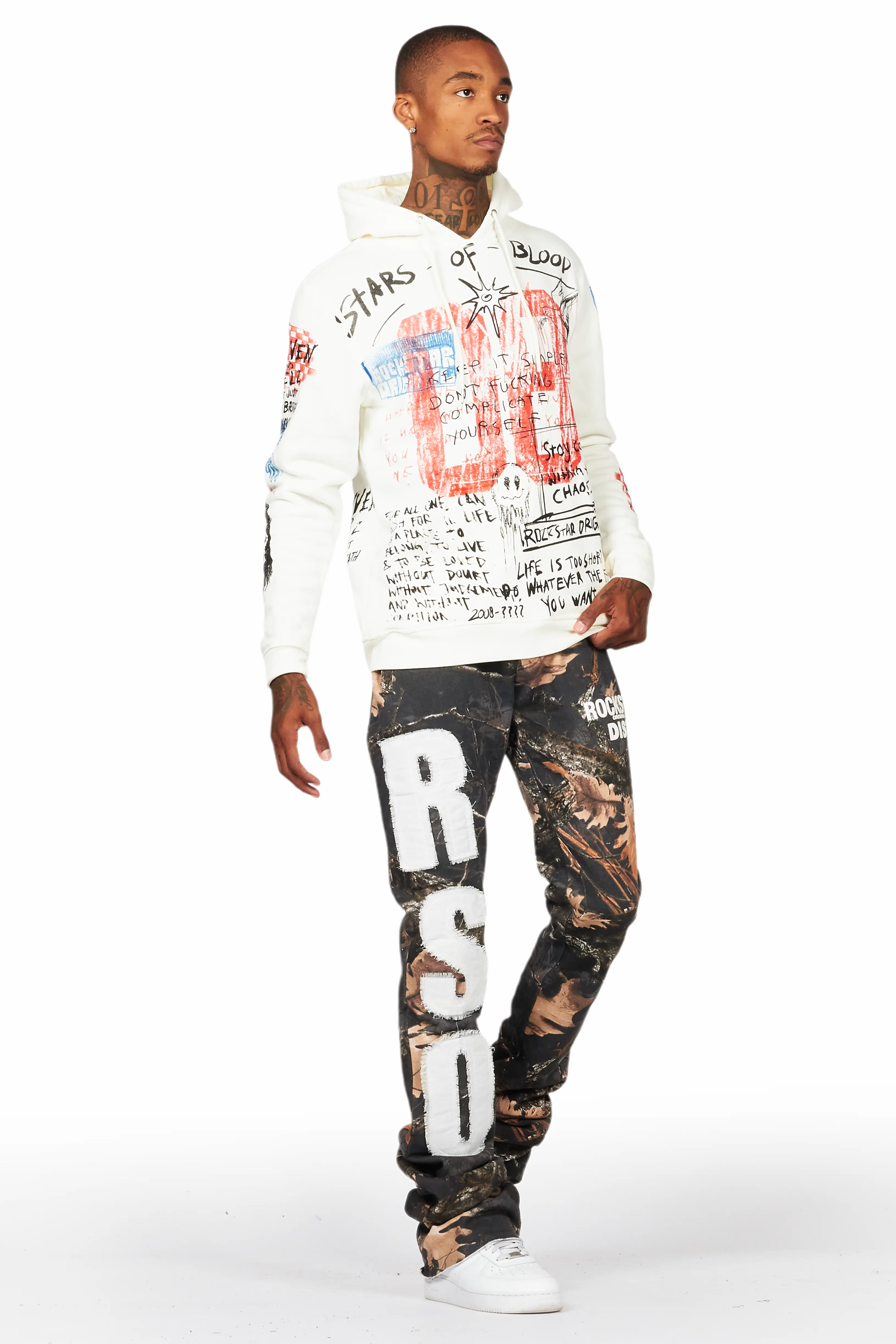 Bansi Black Tree Camo Super Stacked Trackpant - Image 7