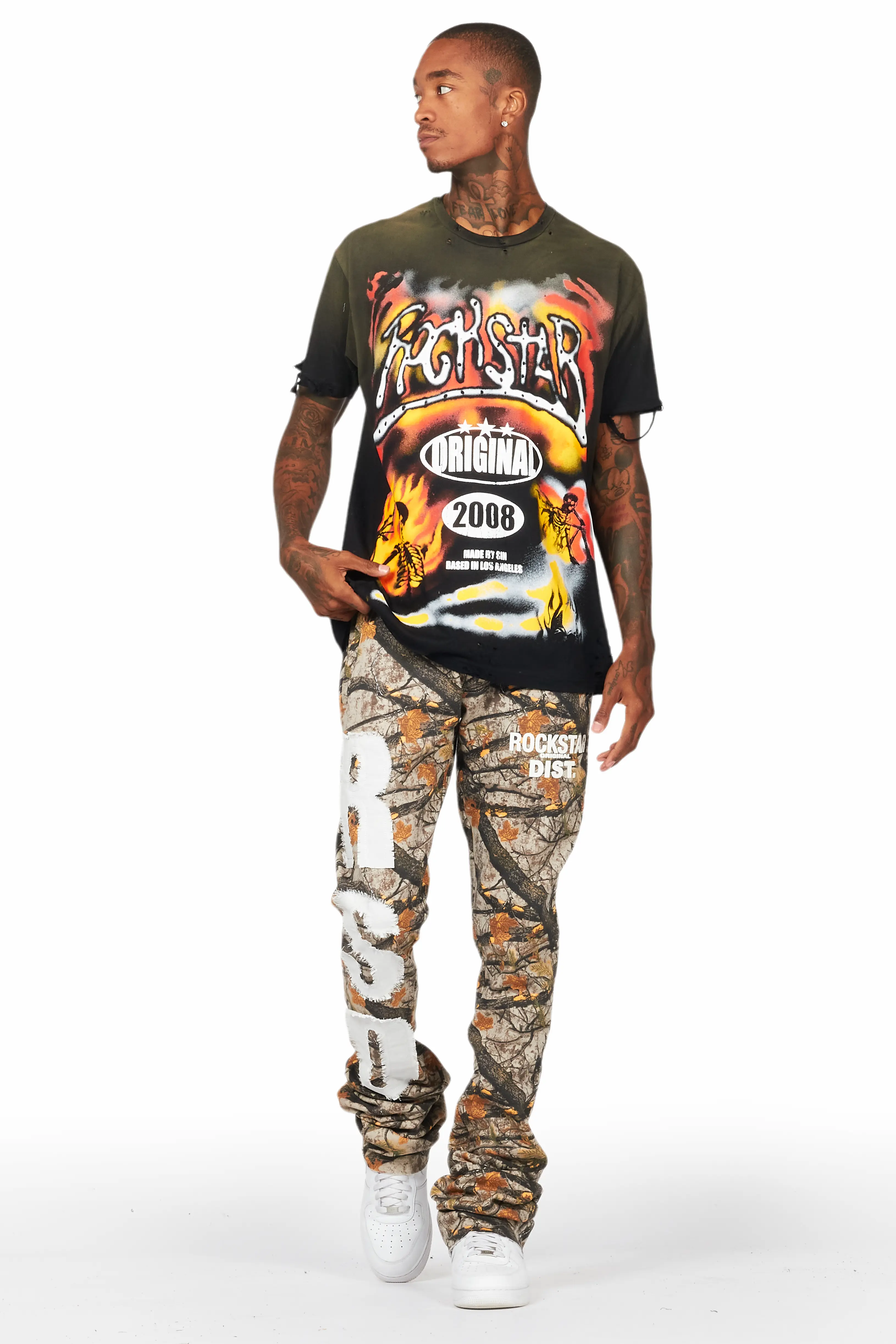 Bansi Tree Camo Super Stacked Trackpant - Image 3