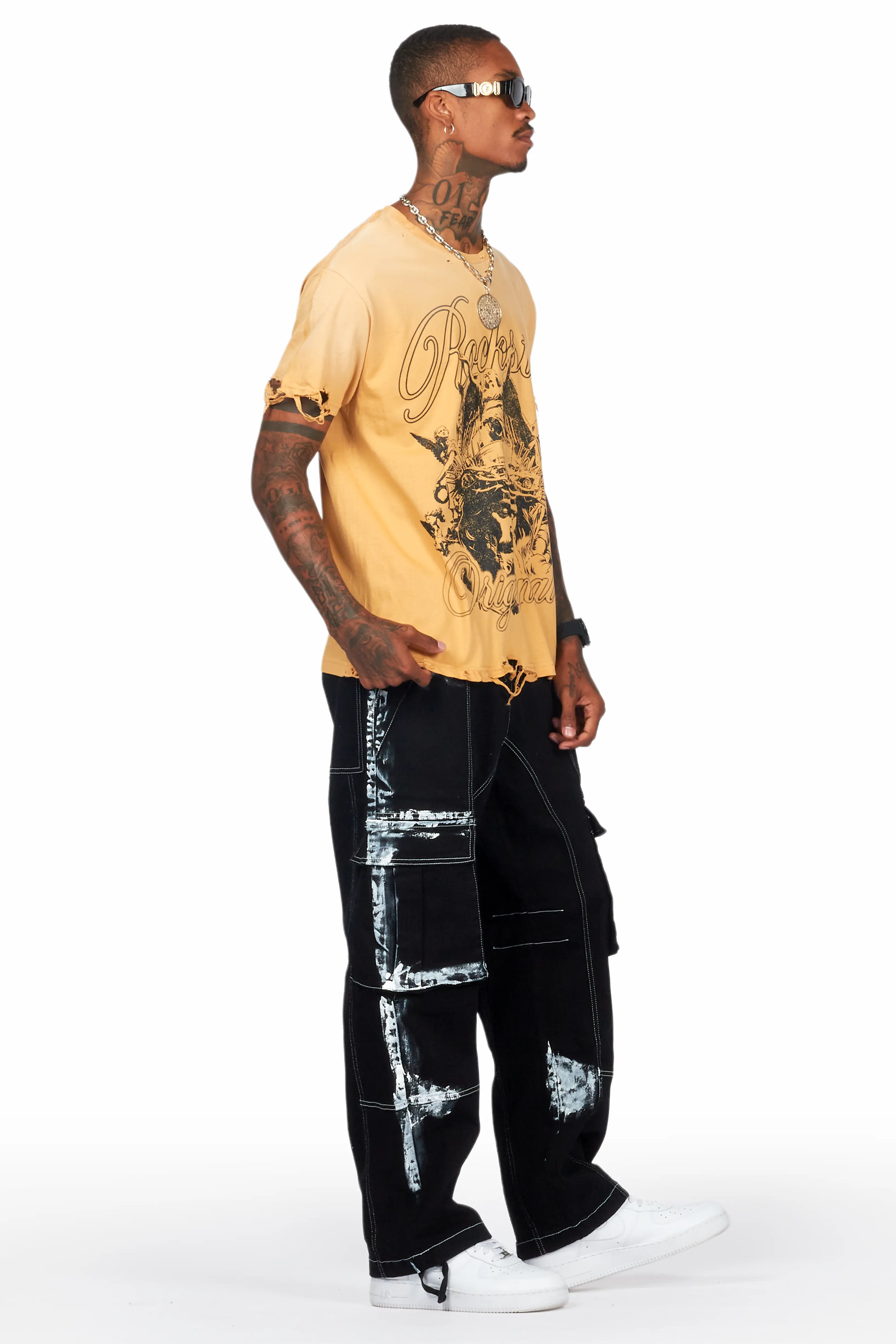 Baha Black Painter Baggy Cargo Pants - Image 5