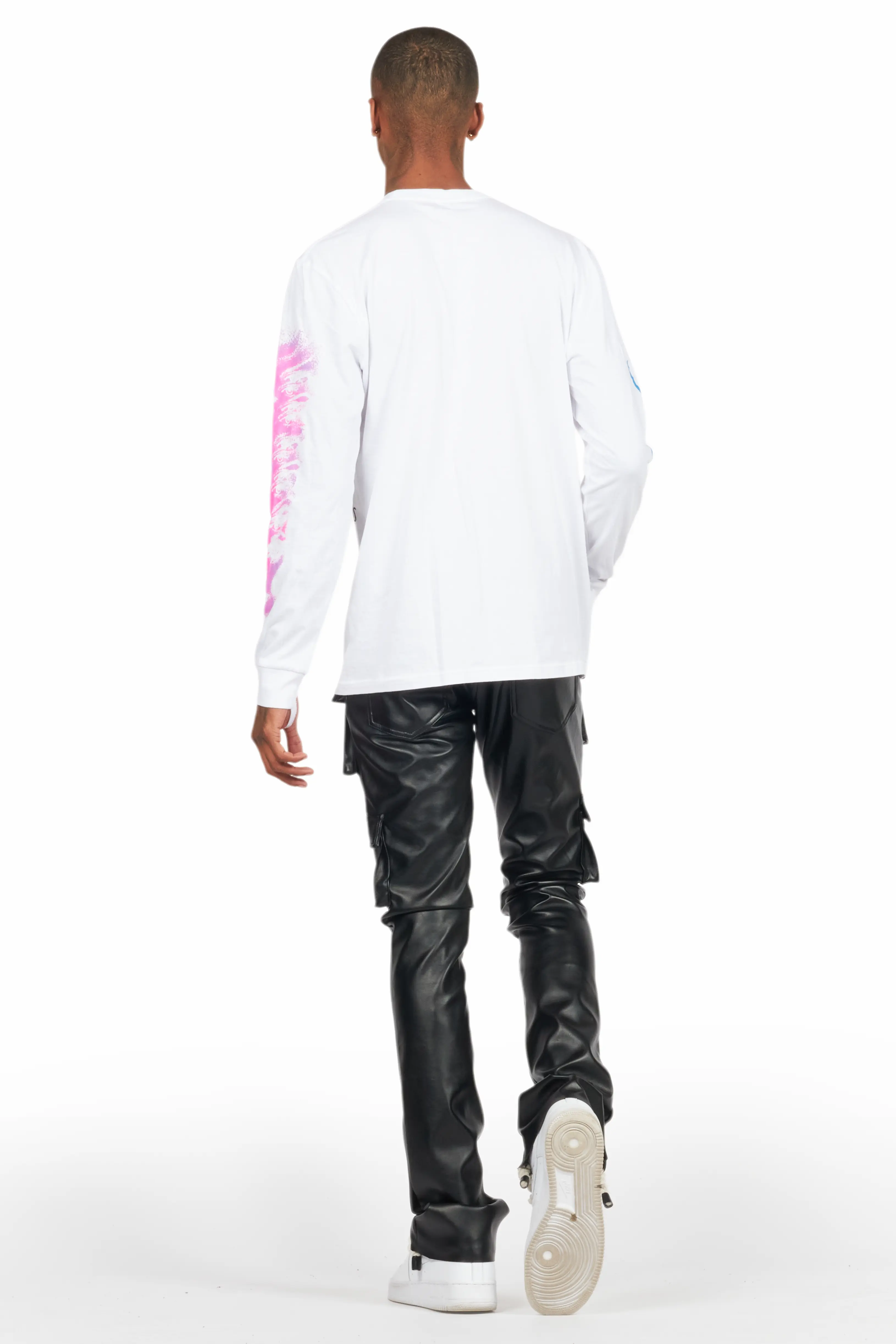 Khaza Black PU Leather Jean - Image 5