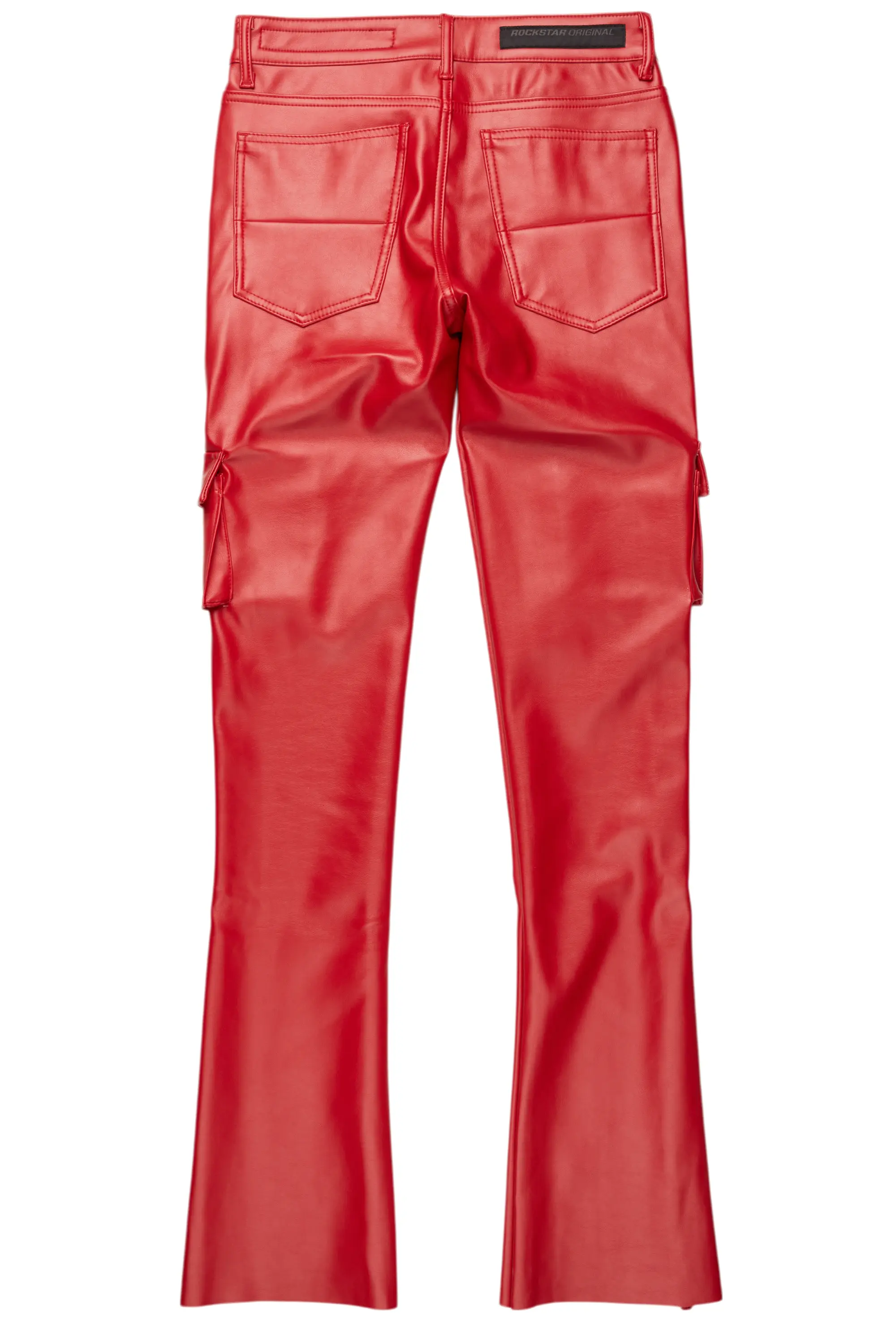 Khaza Red PU Leather Jean - Image 9