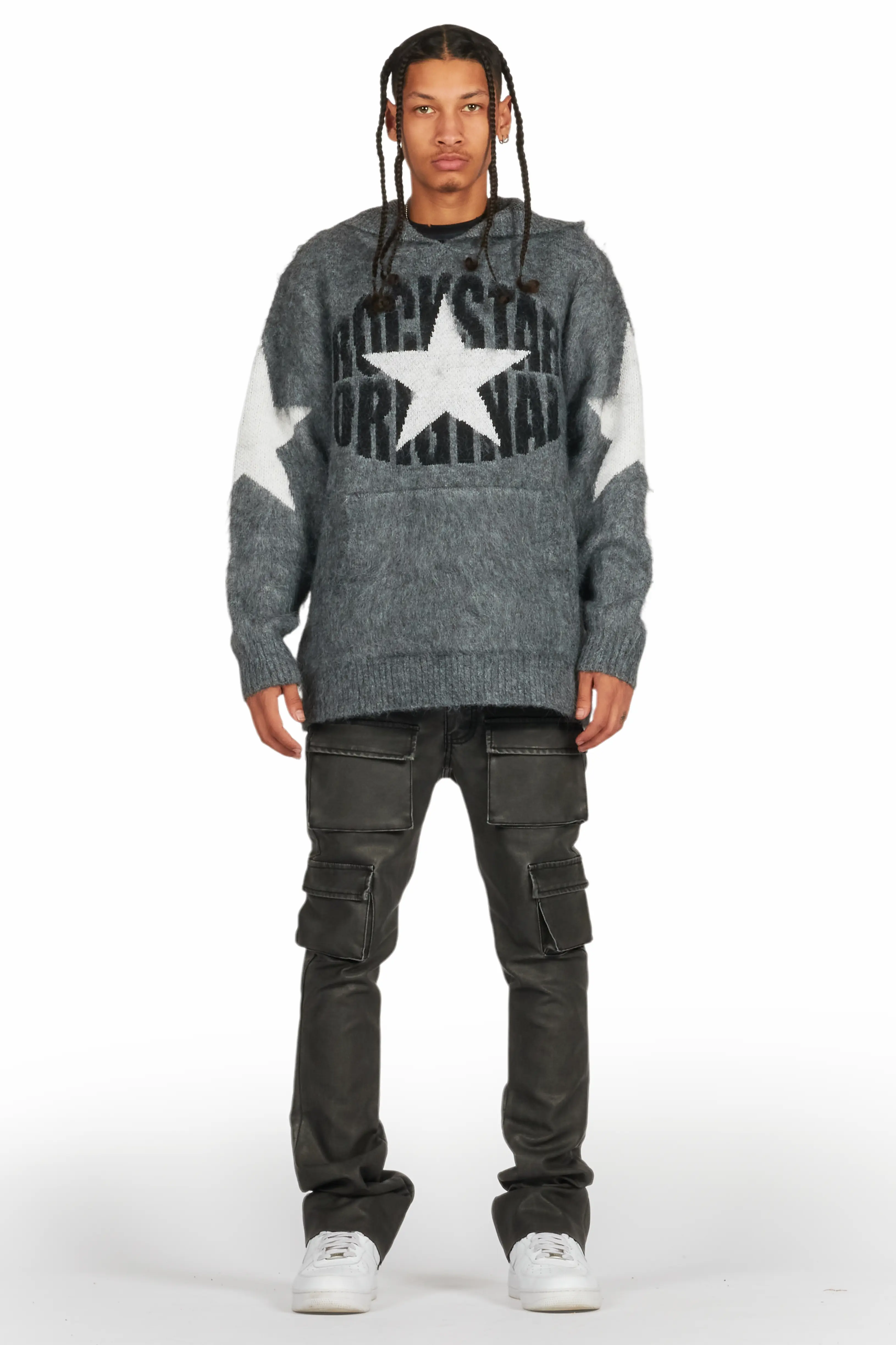 Khaza Distressed Black PU Leather Jean - Image 3