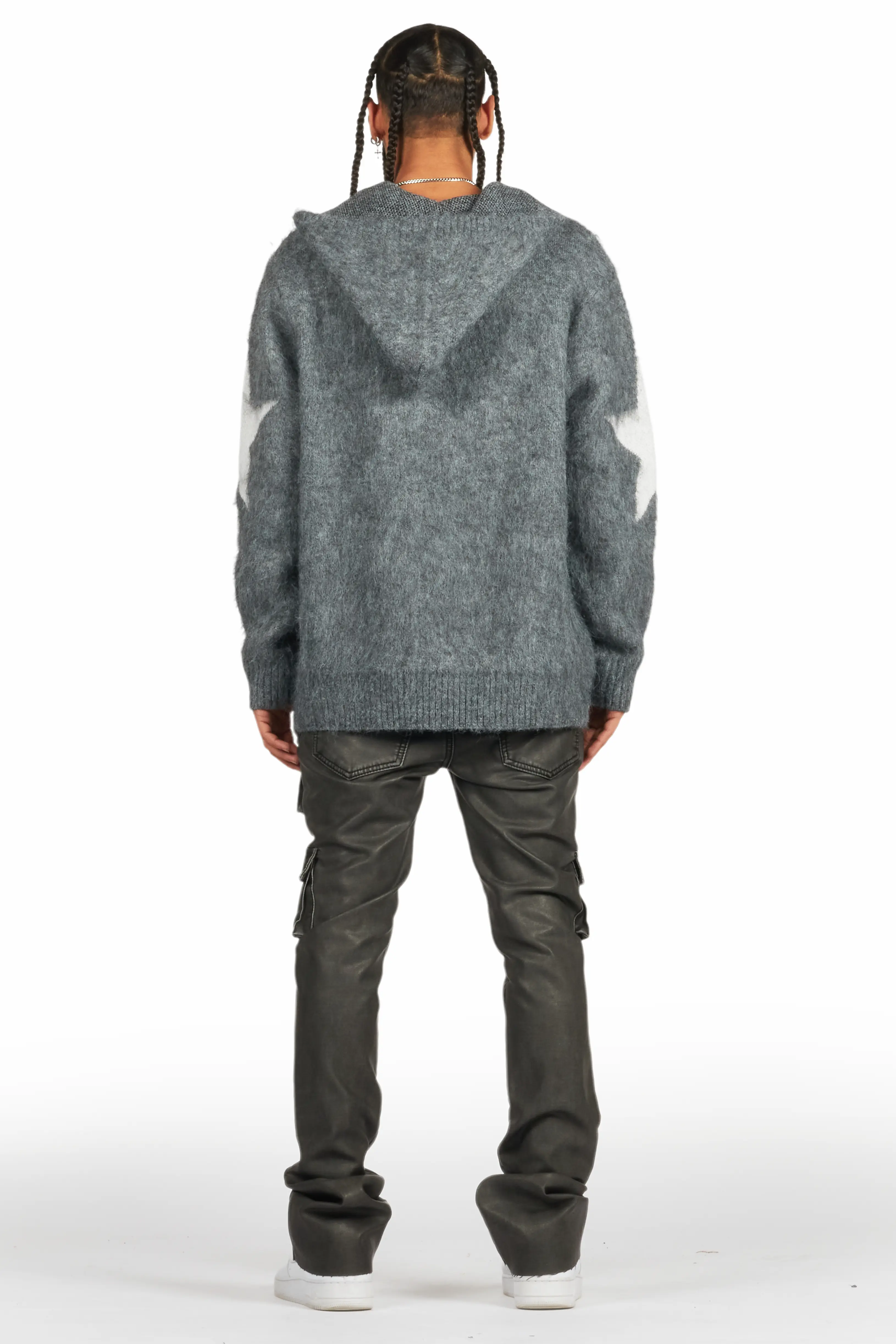 Khaza Distressed Black PU Leather Jean - Image 5