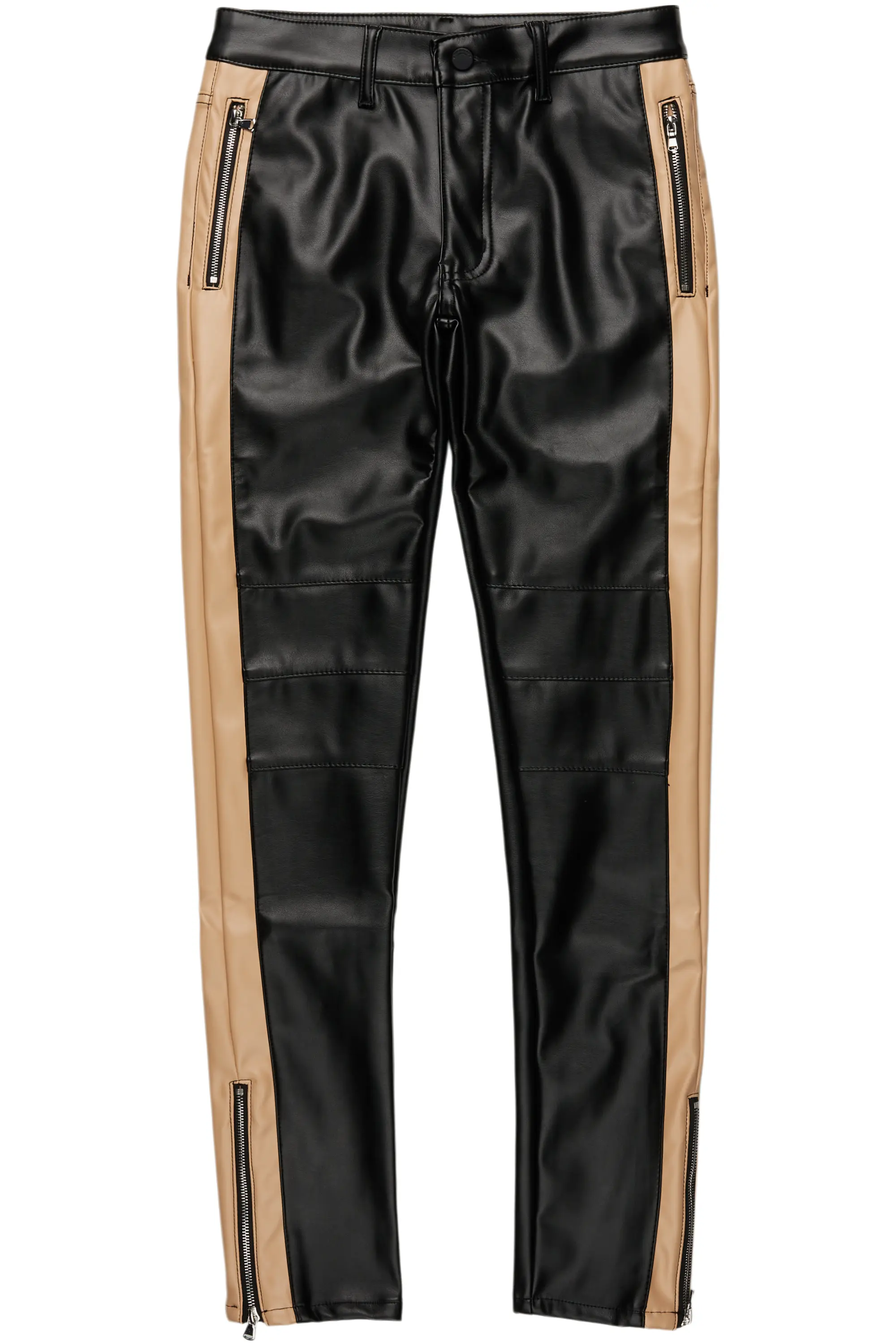 Play Boy Black/Beige Skinny Faux Leather Fit Jean - Image 2