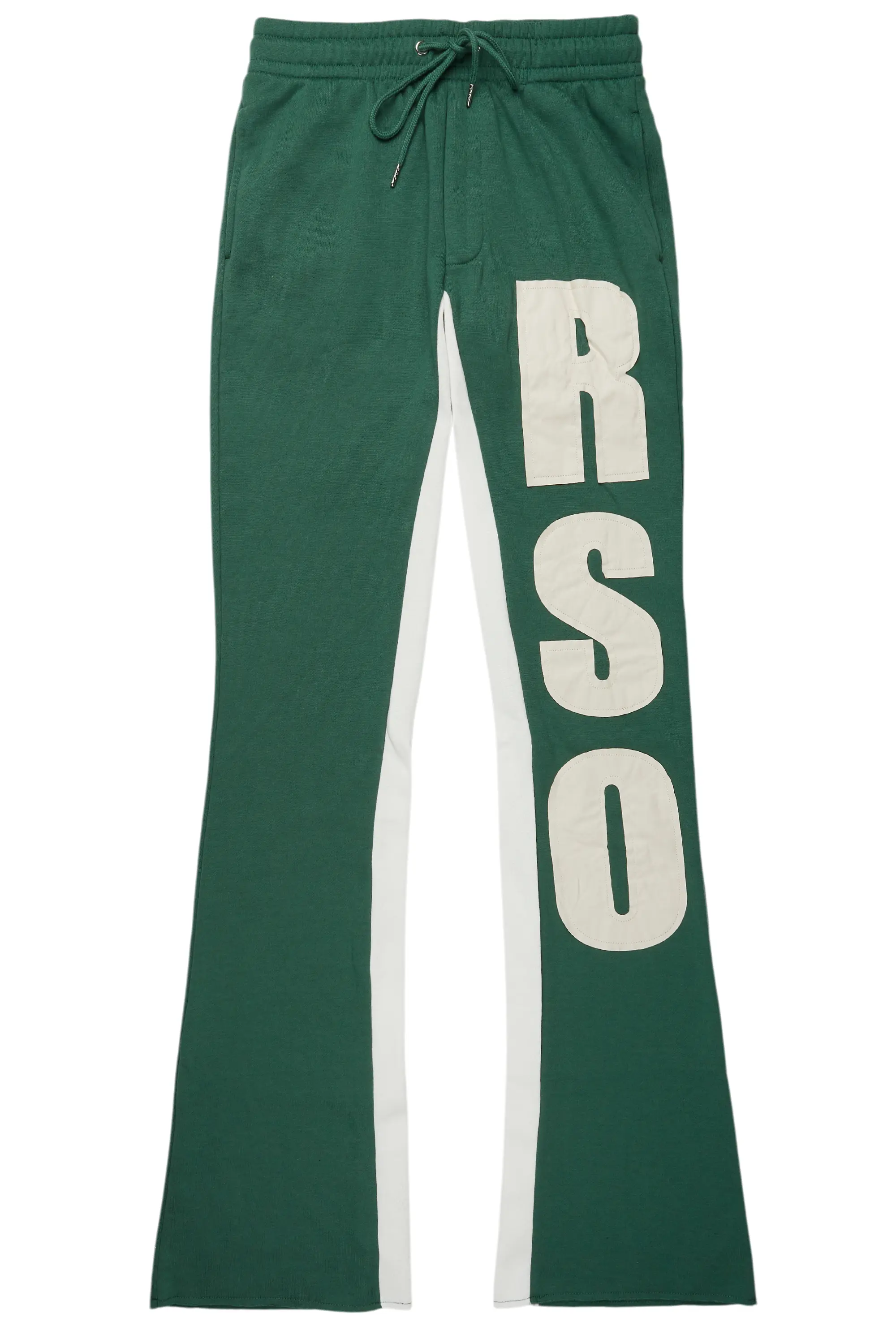 Uko Green Stacked Baggy Track Pant - Image 2