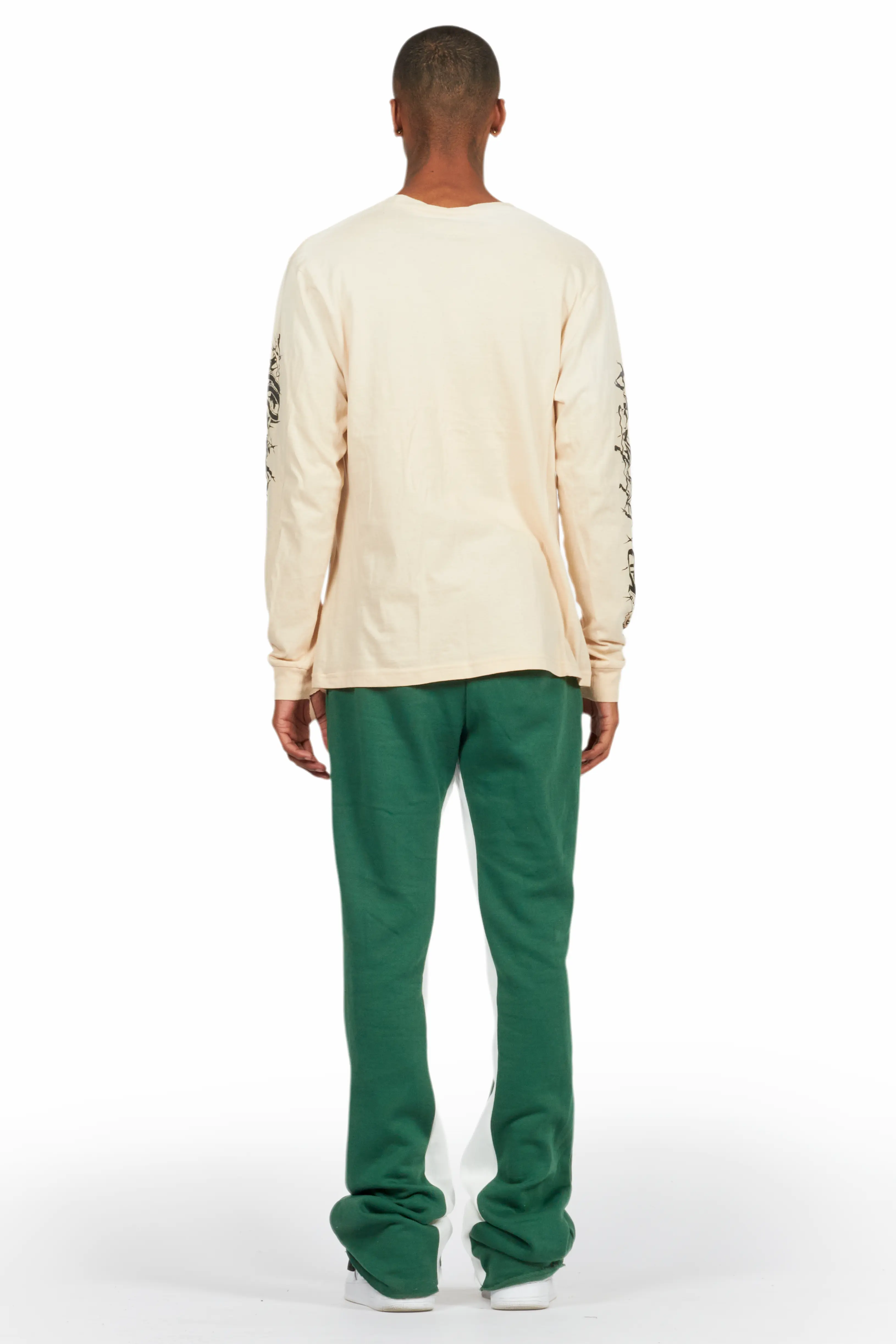 Uko Green Stacked Baggy Track Pant - Image 6