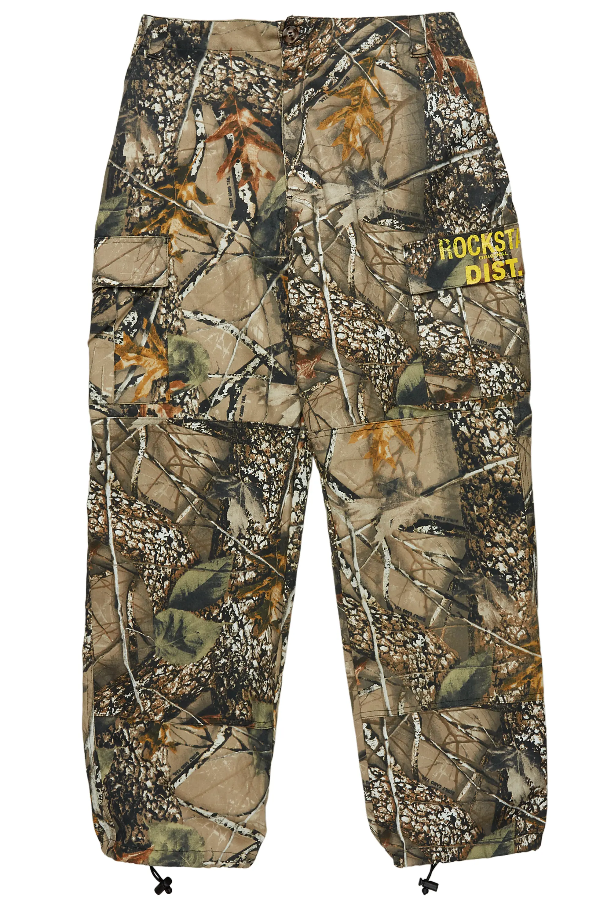 Acko Beige Tree Camo Cargo Graphic Pants - Image 2