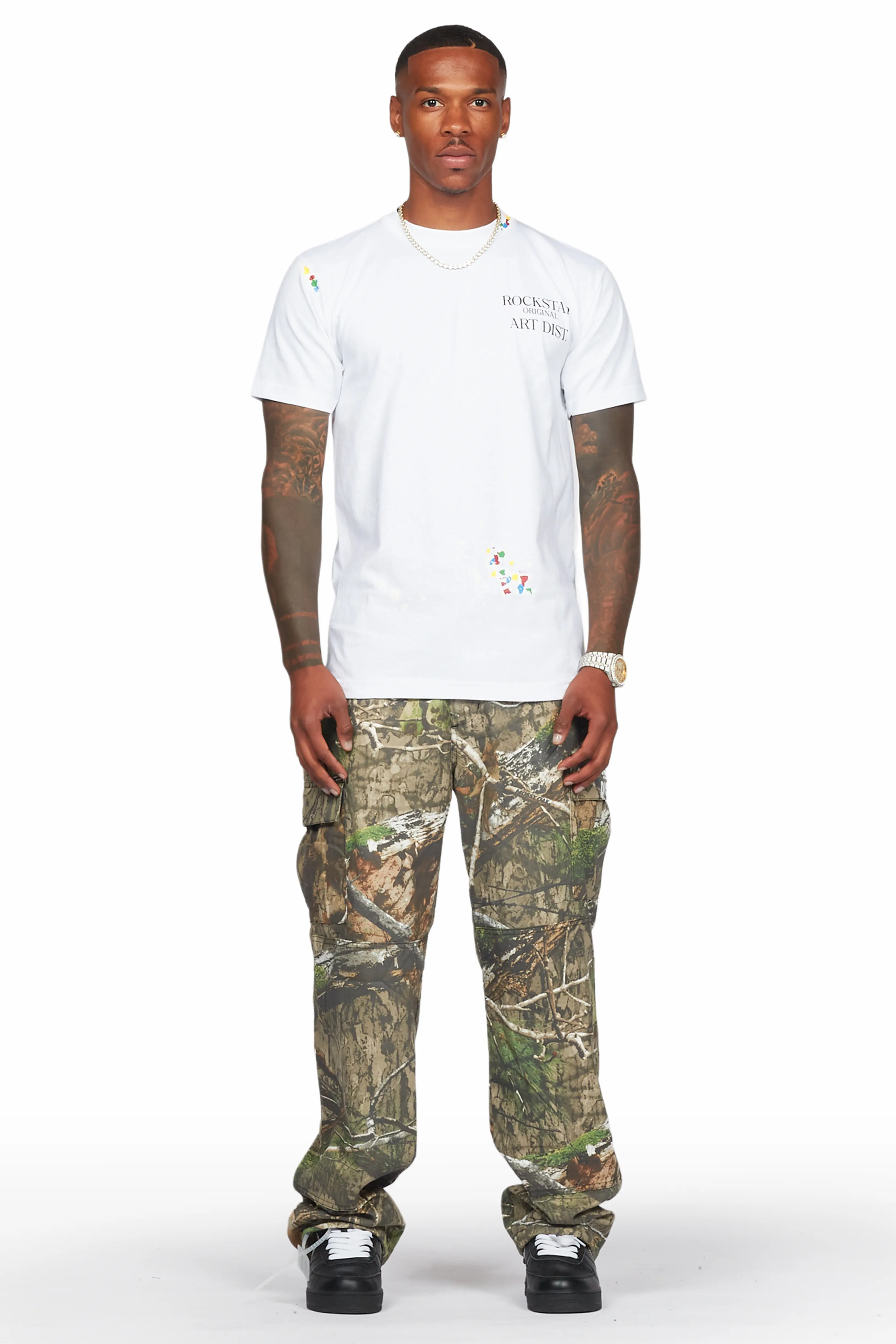 Acko Green Tree Camo Cargo Graphic Pants - Image 3