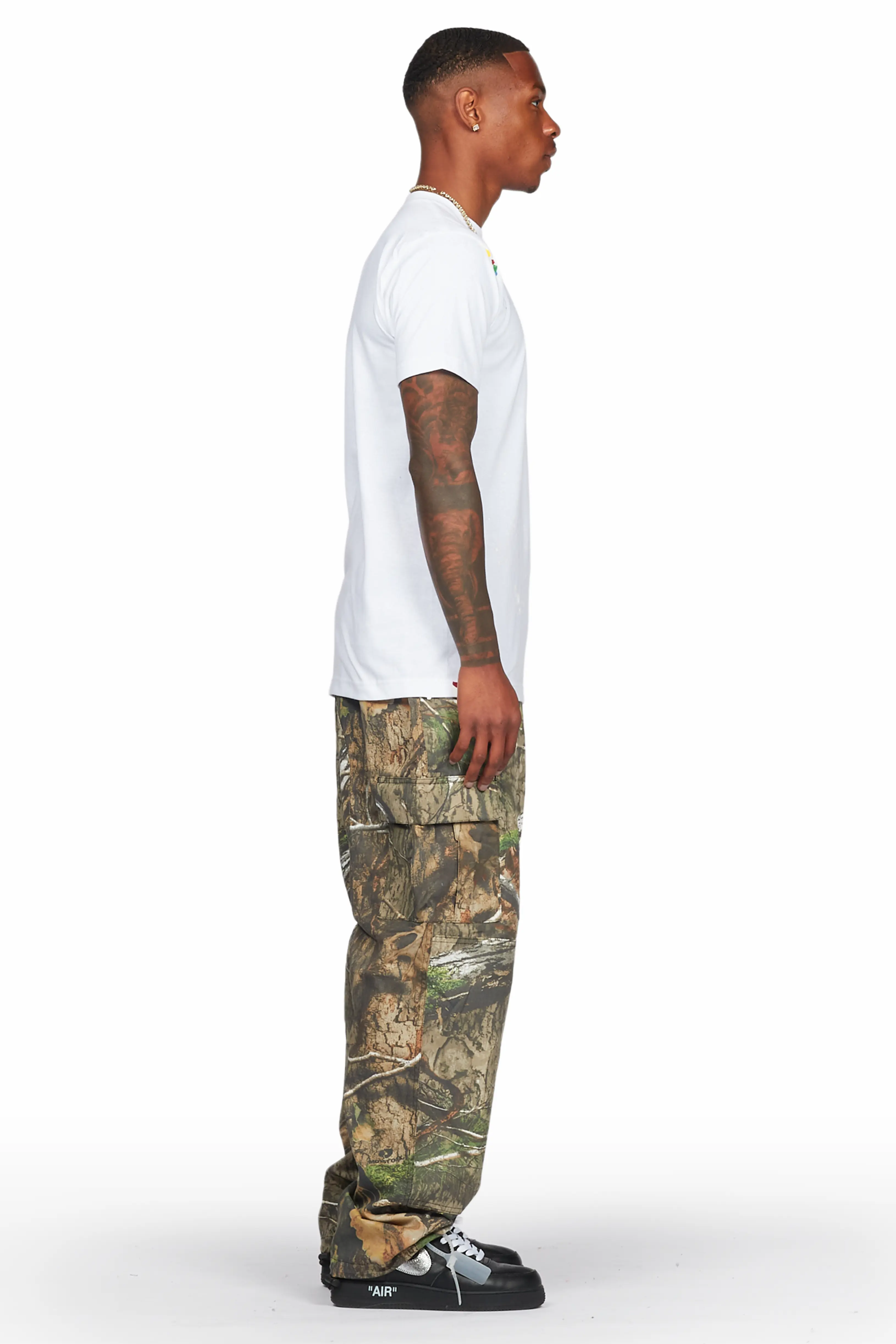 Acko Green Tree Camo Cargo Graphic Pants - Image 4