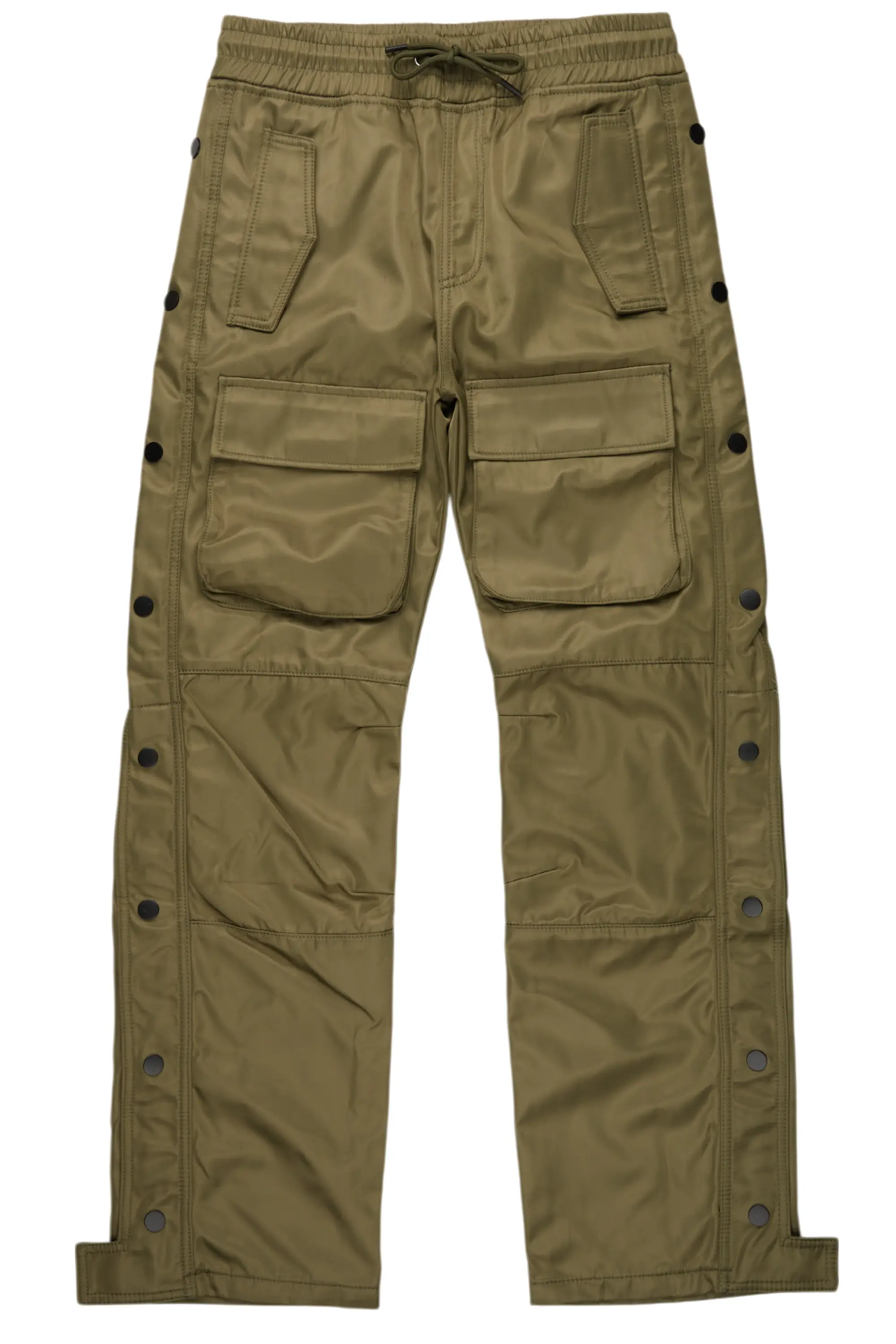 Yuri Olive Nylon Pants - Image 2