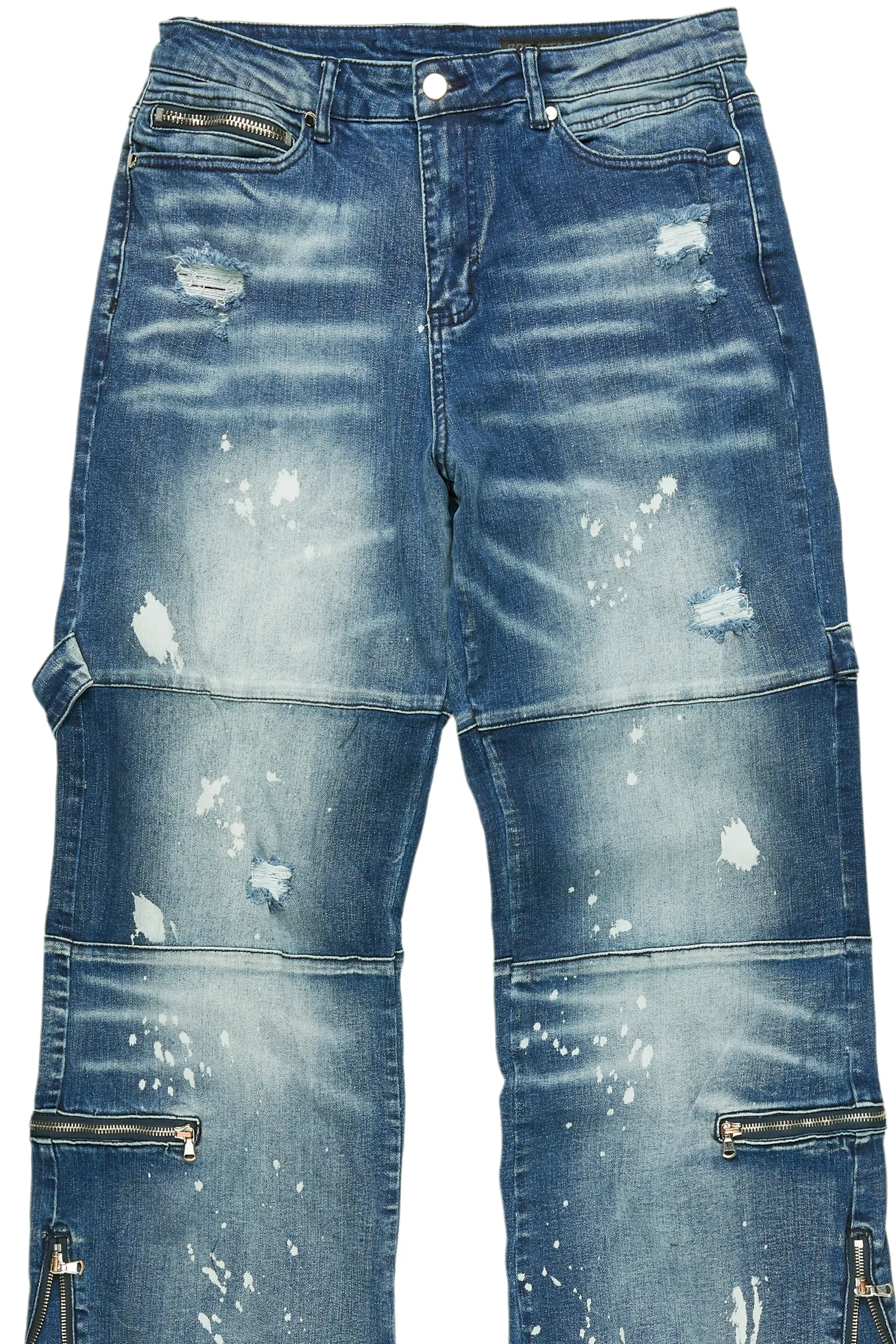 Grib Blue Bleach Baggy Jeans - Image 8