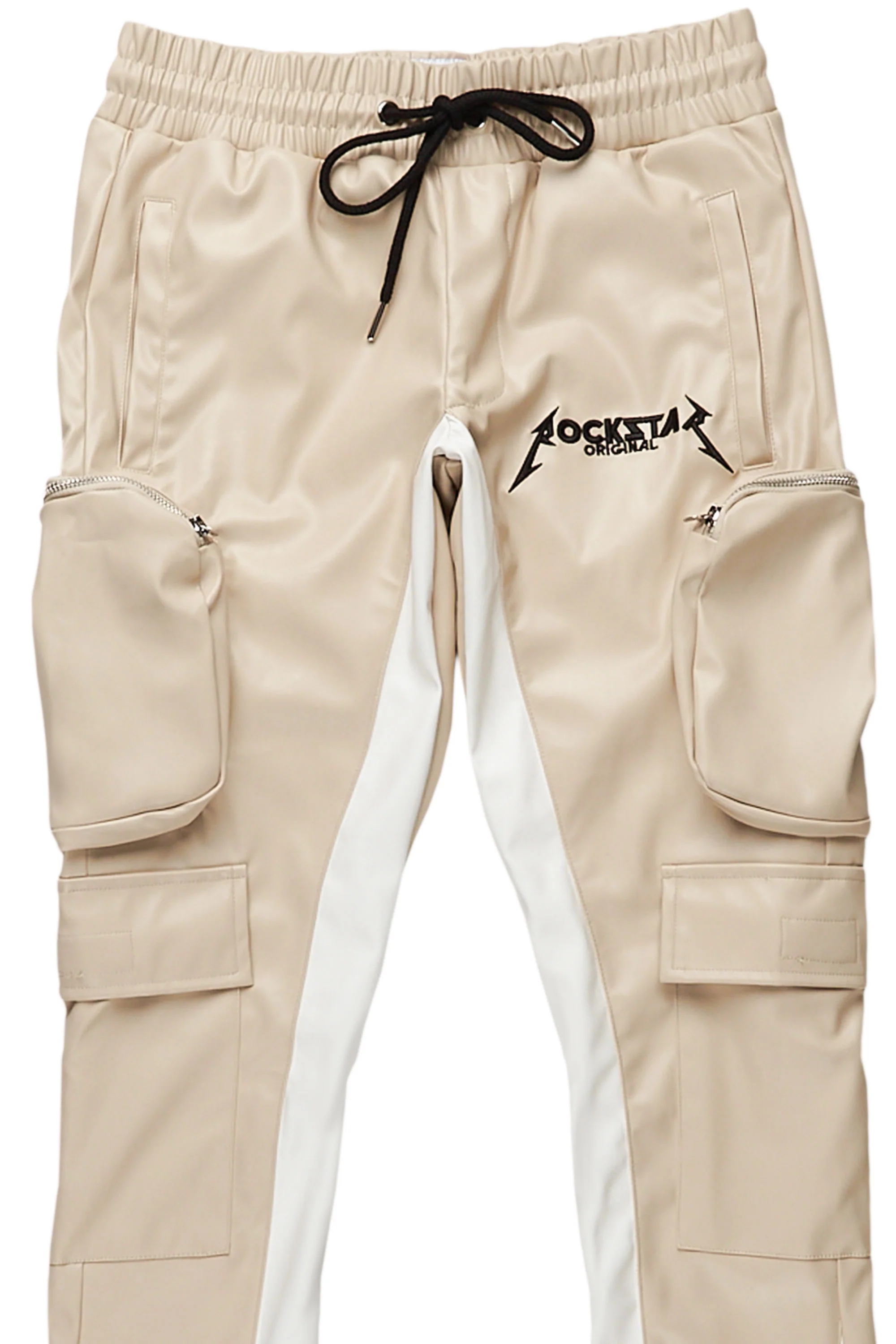 Lawson Beige/White Stacked Flare Pants - Image 3