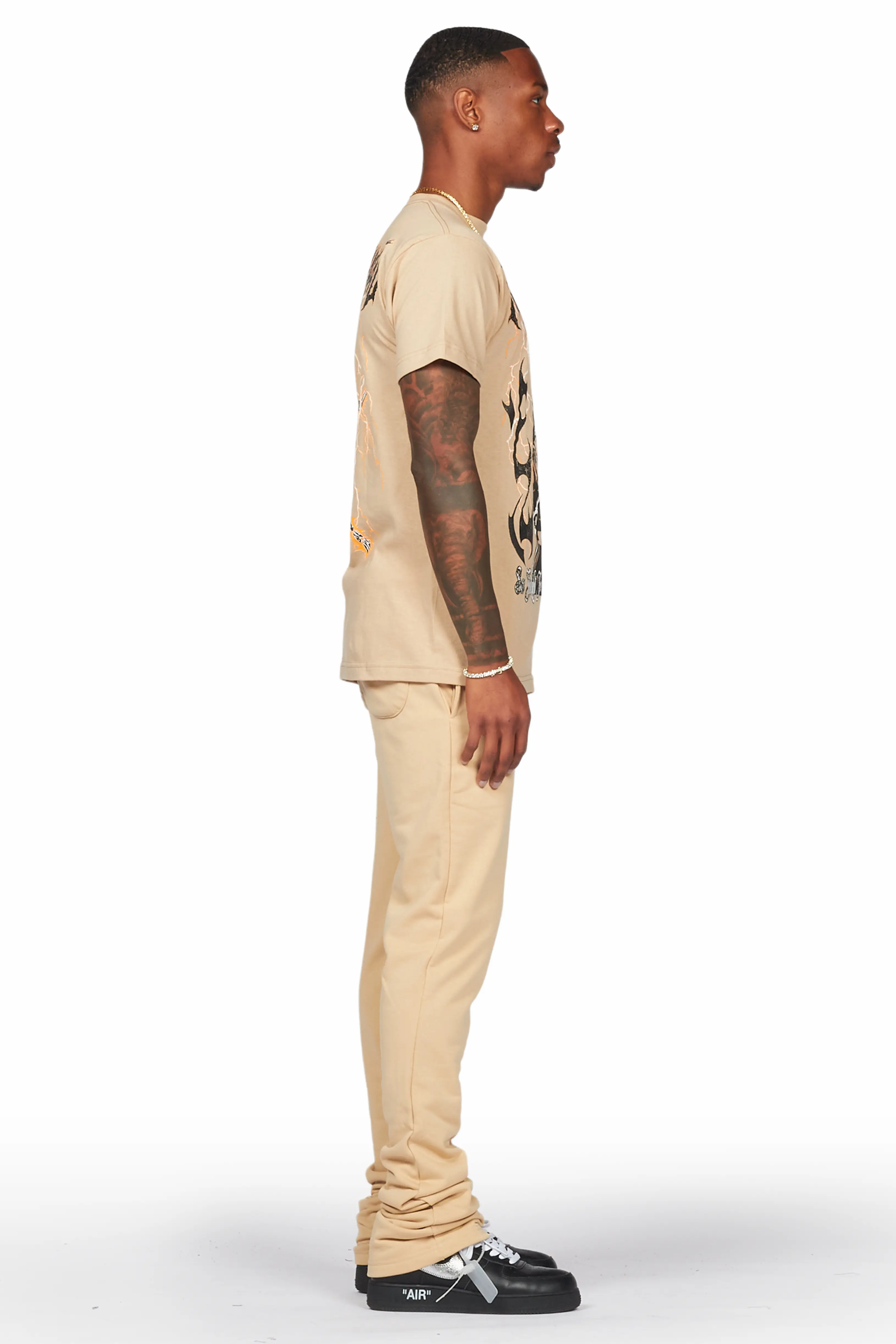 Alpine Beige Stacked Flare Pant - Image 3