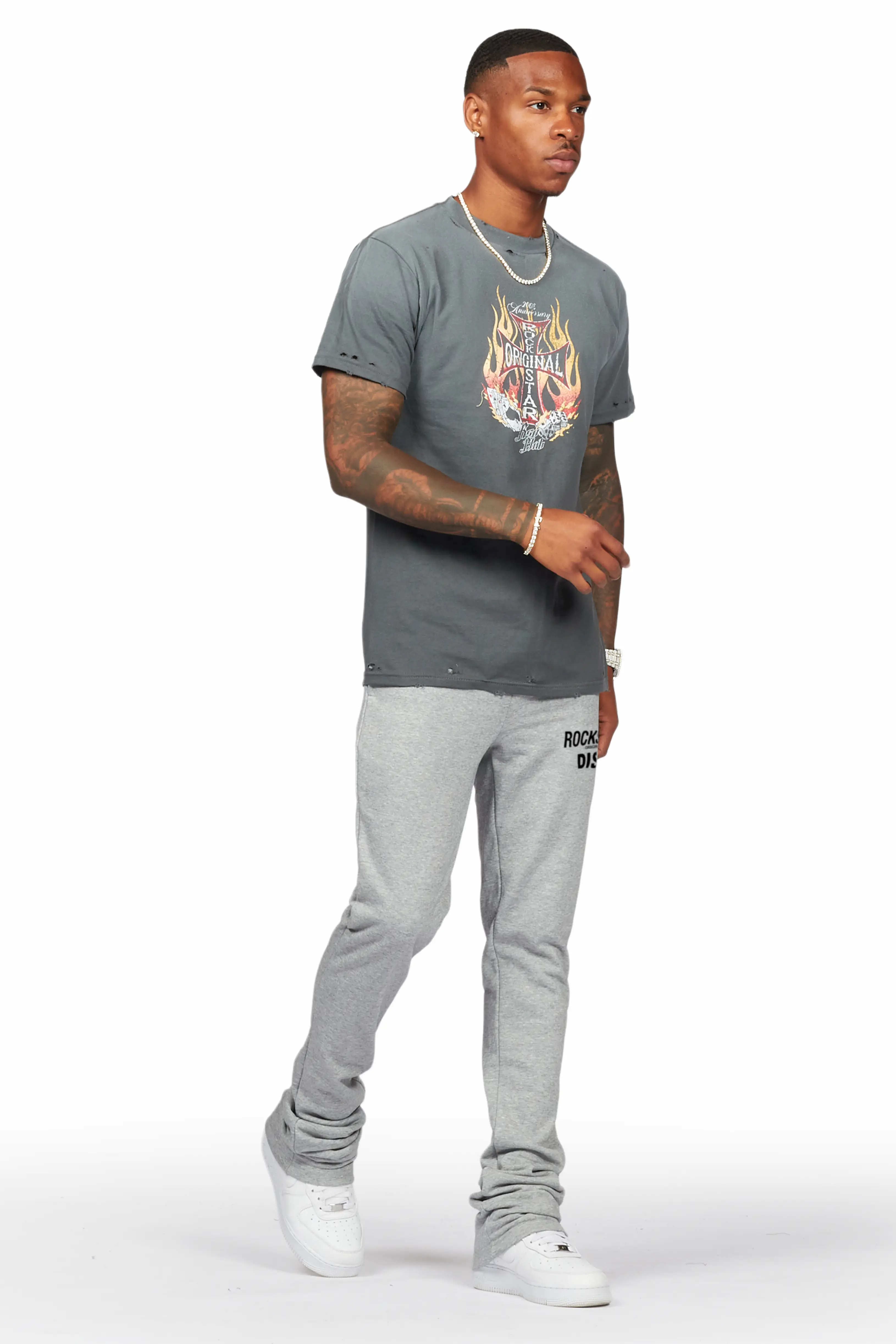 Alpine Grey Stacked Flare Pant - Image 6