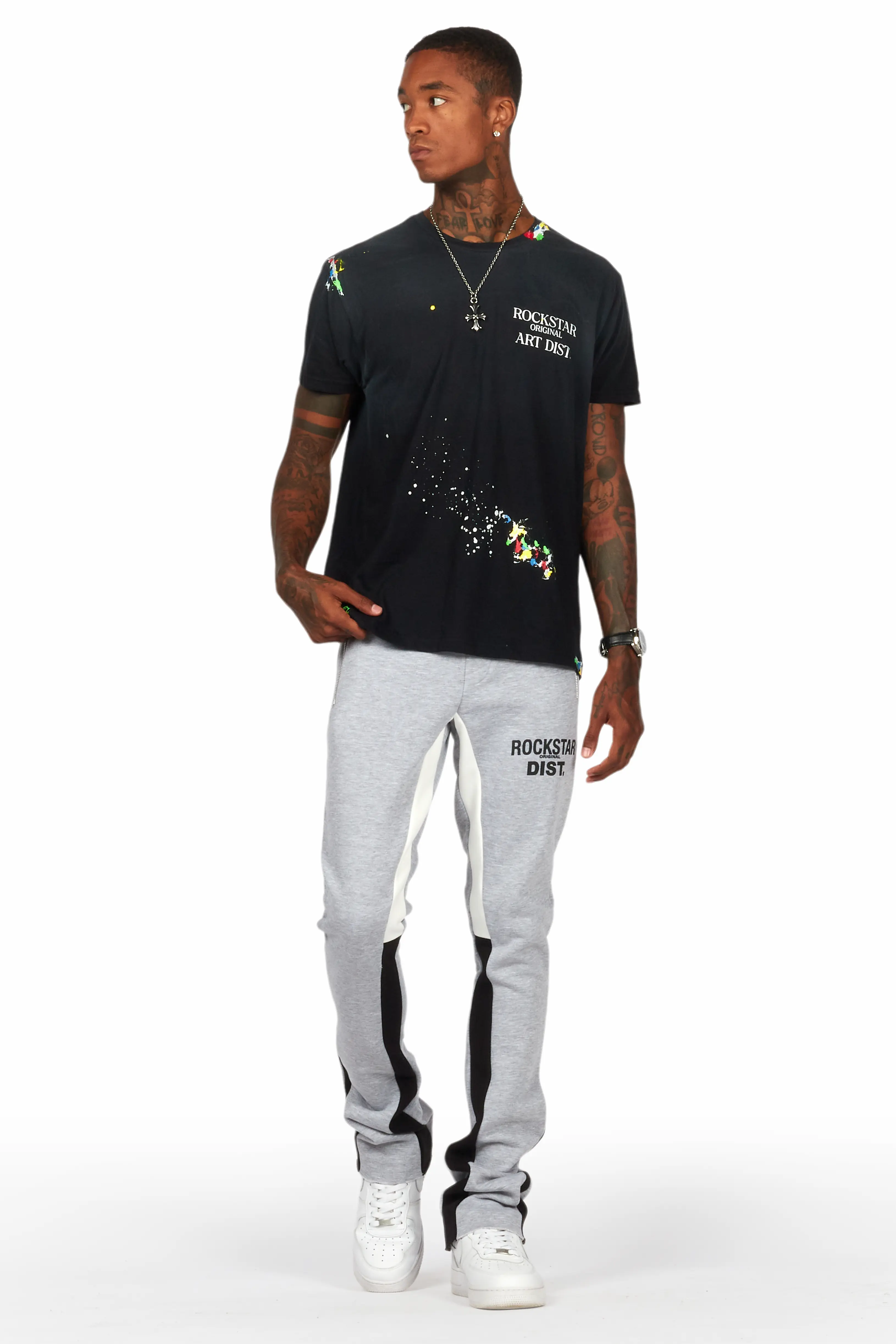 Alpine Grey/Black Stacked Flare Pant - Image 3
