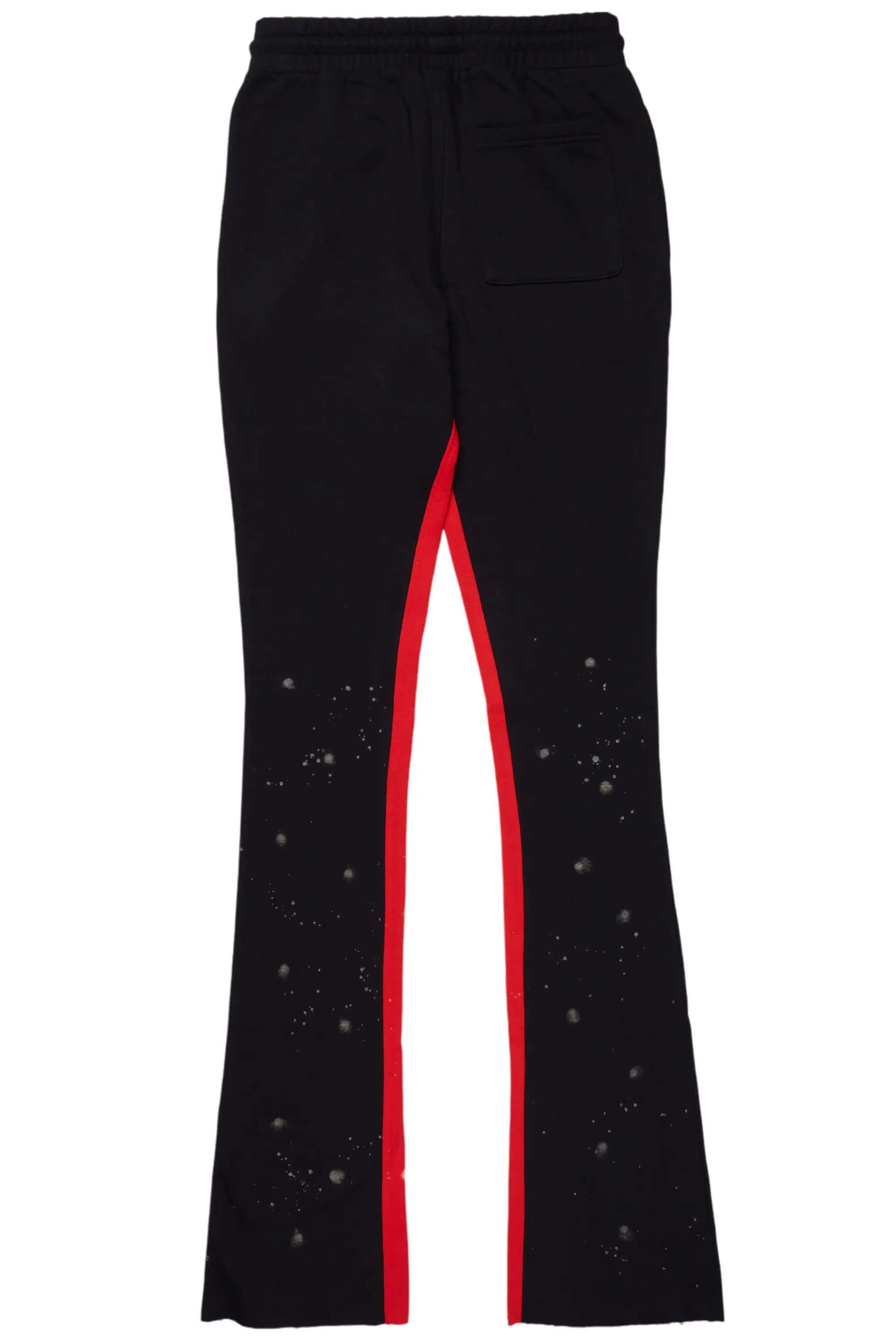 Uko Black Patchwork Stacked Flare Track Pant - Image 9
