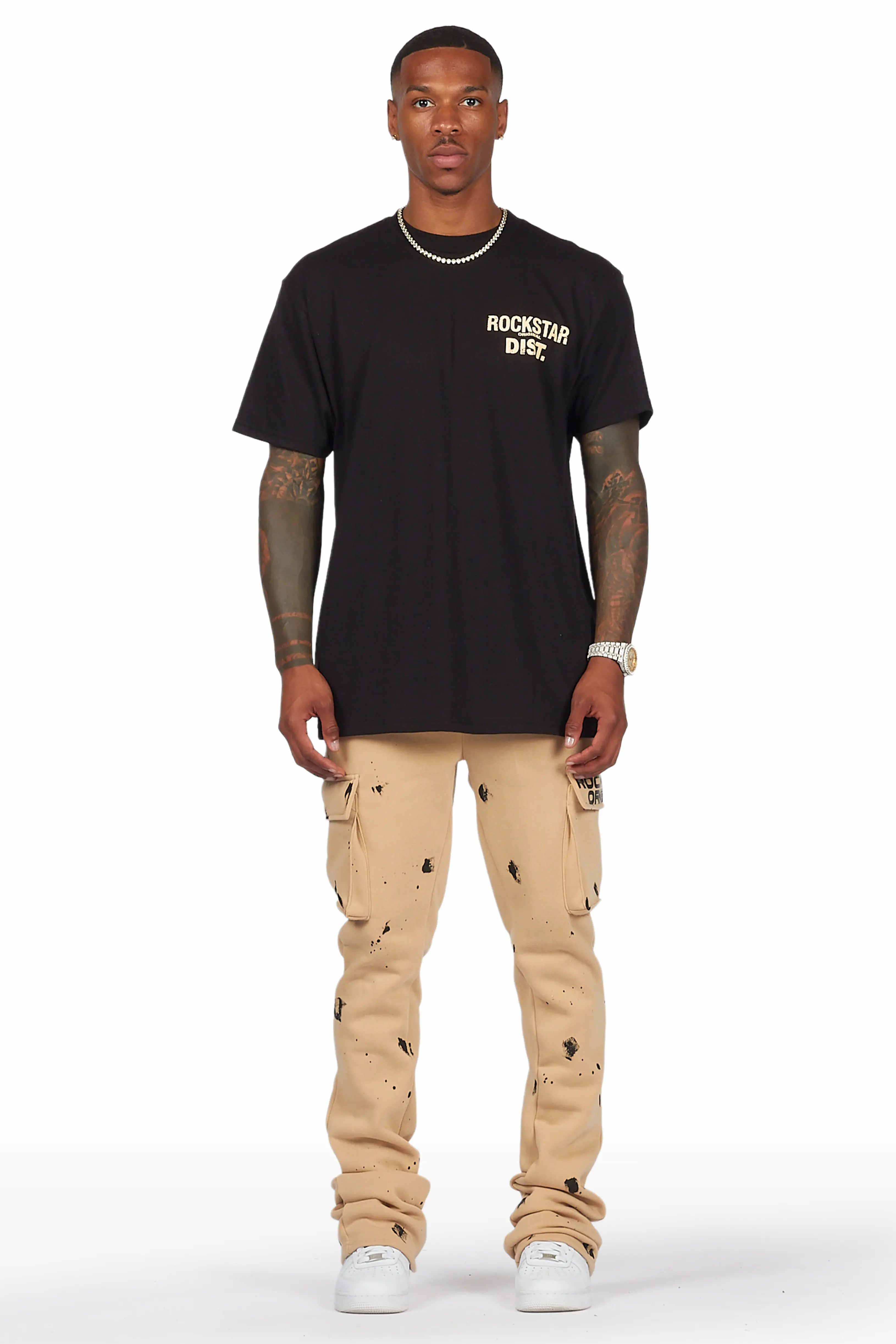 Radko Khaki Stacked Flare Cargo Pants - Image 3