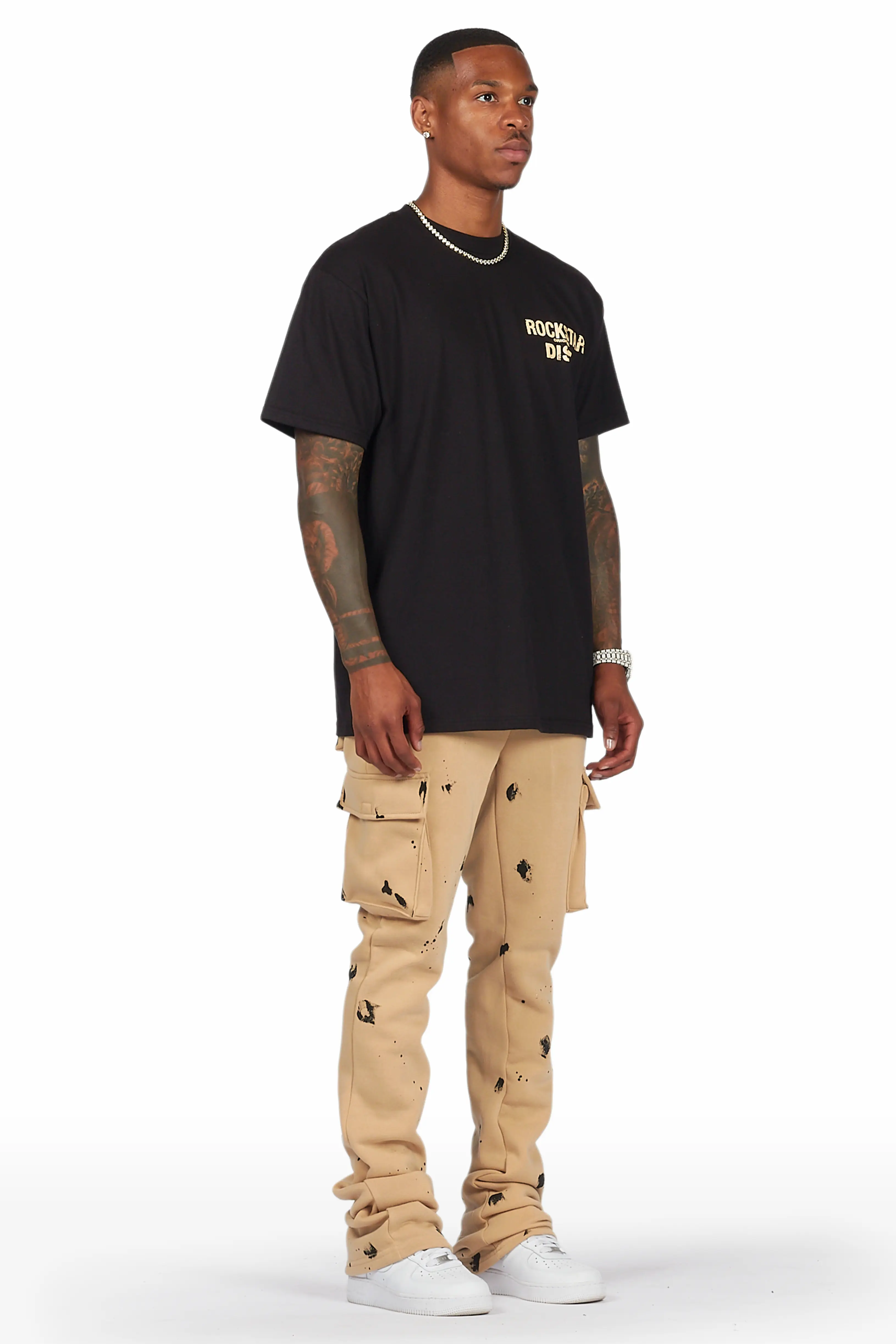 Radko Khaki Stacked Flare Cargo Pants - Image 4