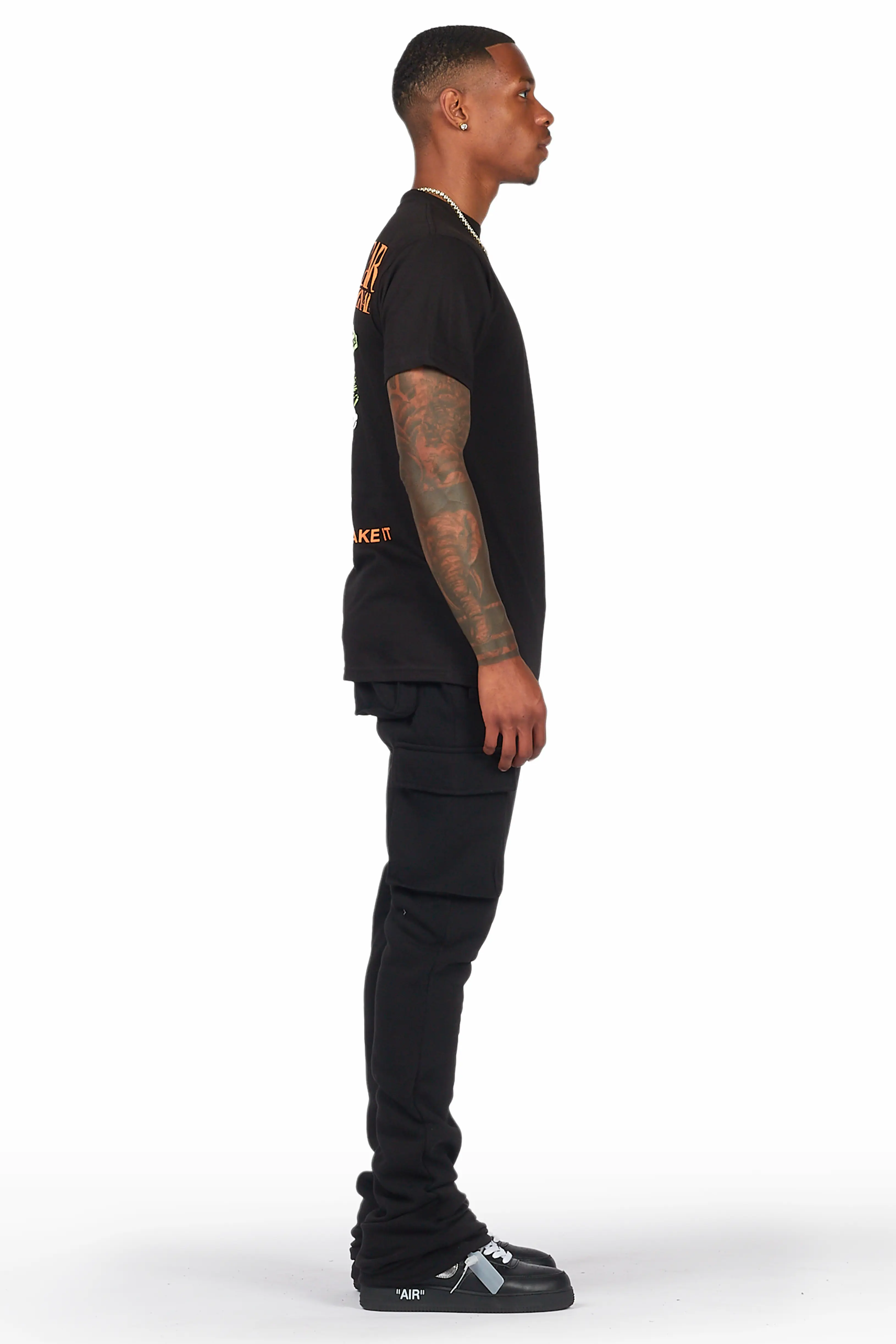 Alpine Black Stacked Flare Cargo Pant - Image 5